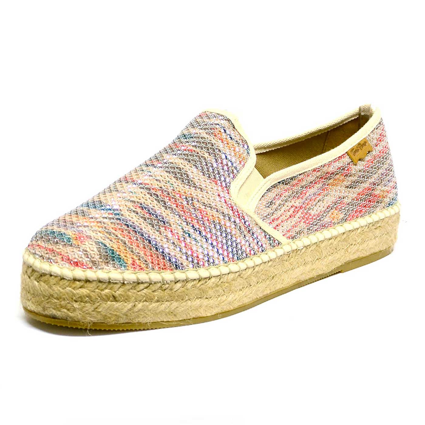 mocassins toile multicolore, chaussures femme grande taille