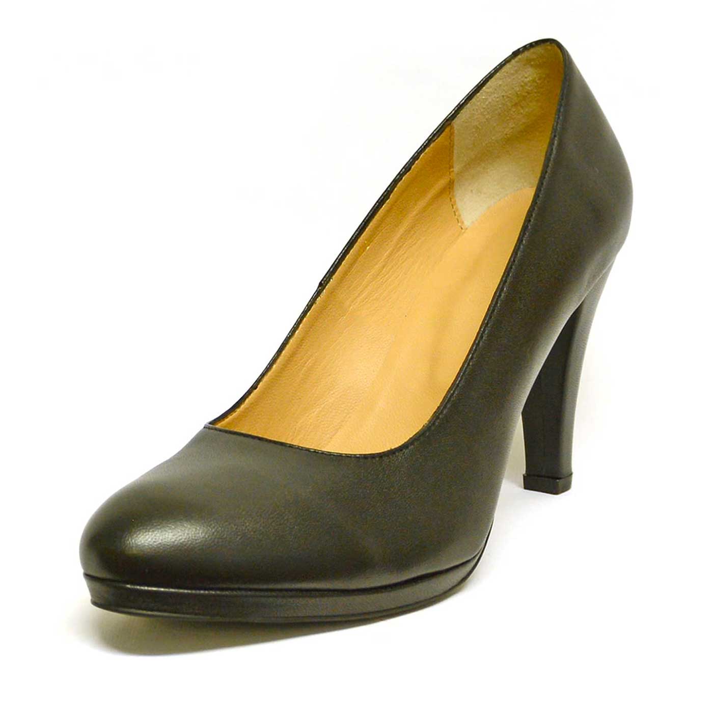 escarpins cuir lisse noir, chaussures femme grande taille