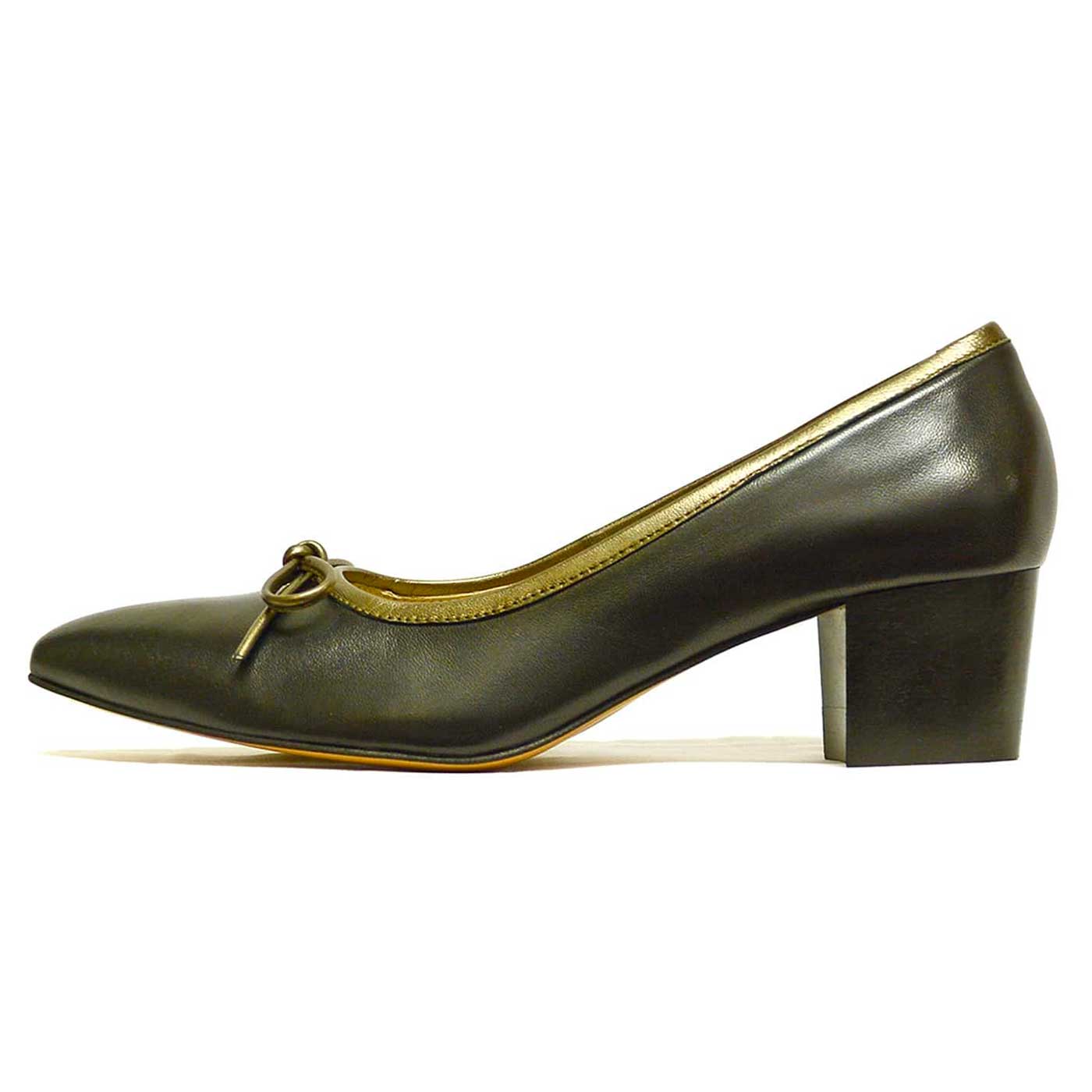 trotteurs cuir lisse bronze noir, chaussures femme grande taille