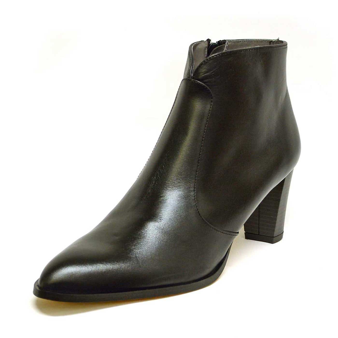 bottines cuir lisse noir, chaussures femme grande taille