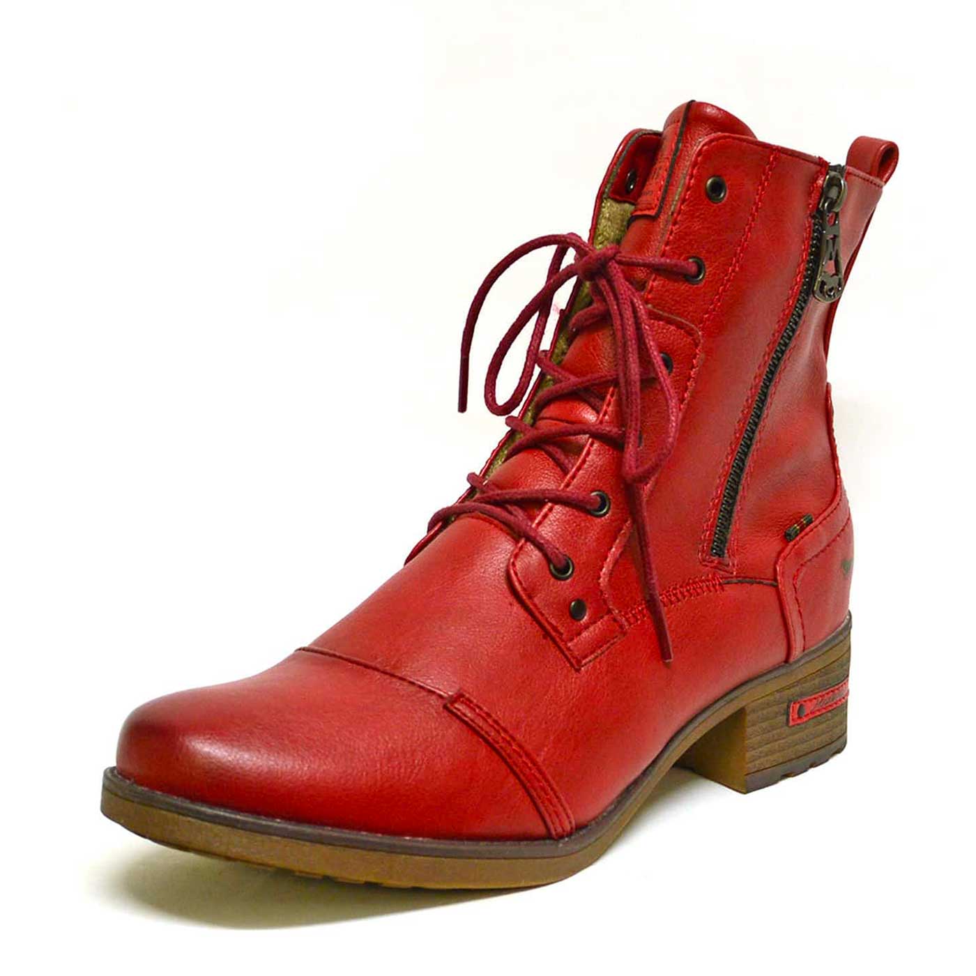 bottines cuir lisse rouge, chaussures femme grande taille