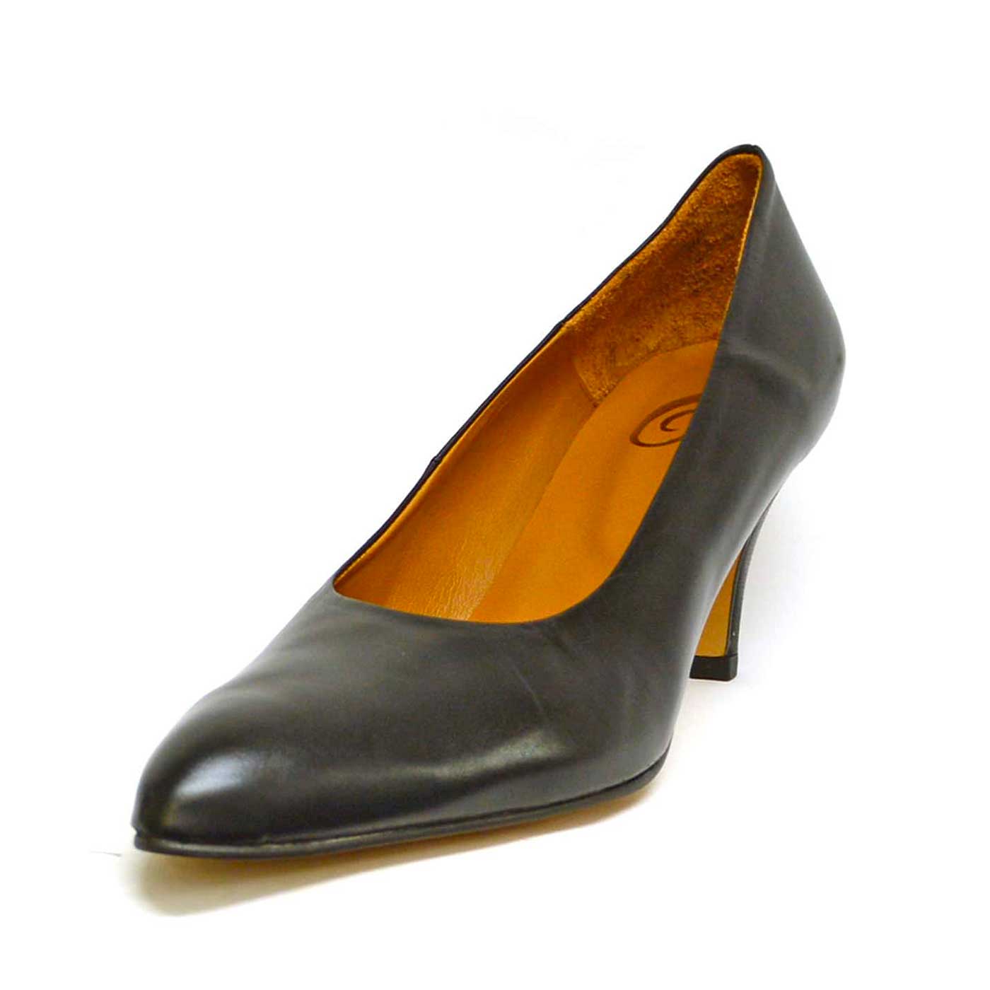 escarpins cuir lisse noir, chaussures femme grande taille