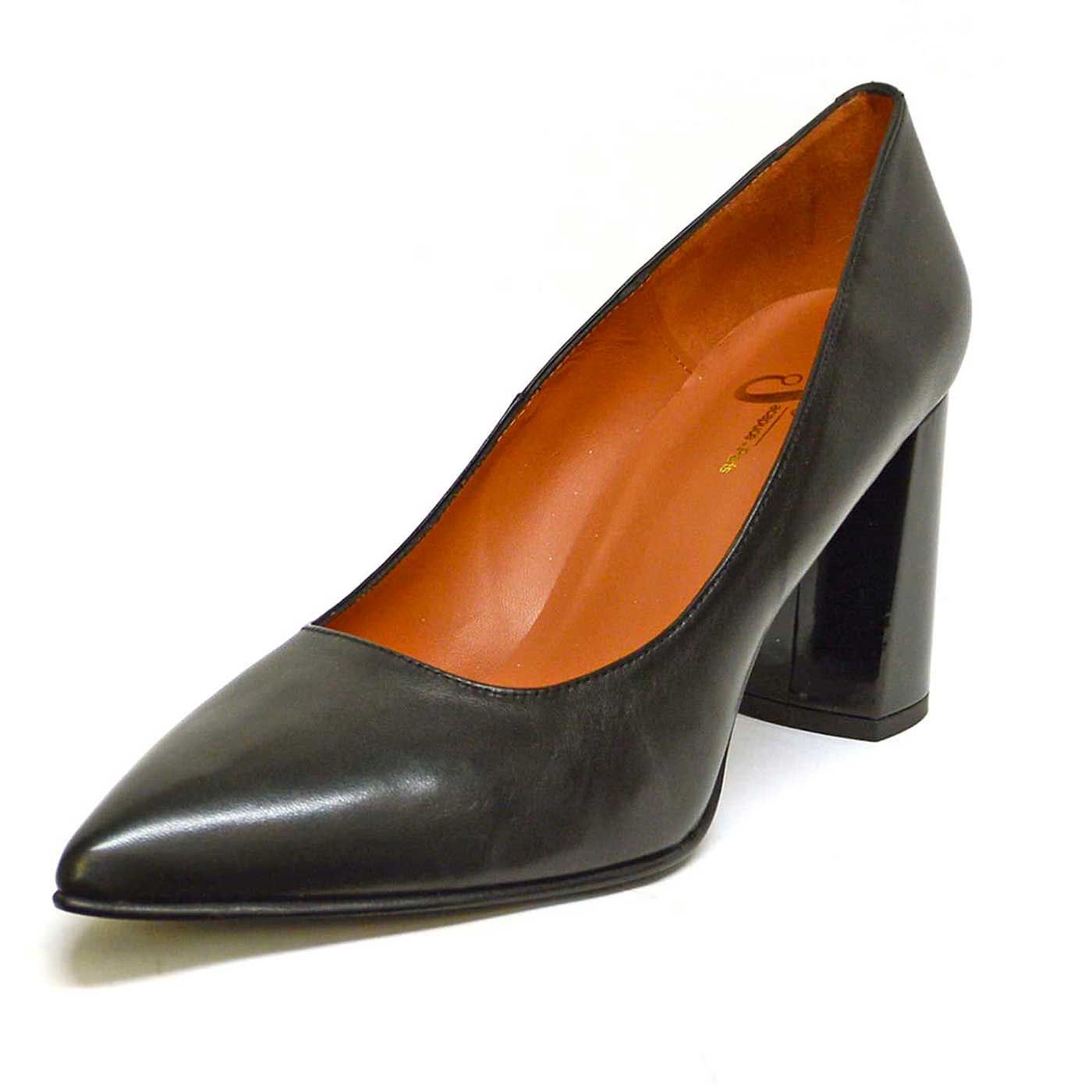 escarpins cuir lisse noir, chaussures femme grande taille