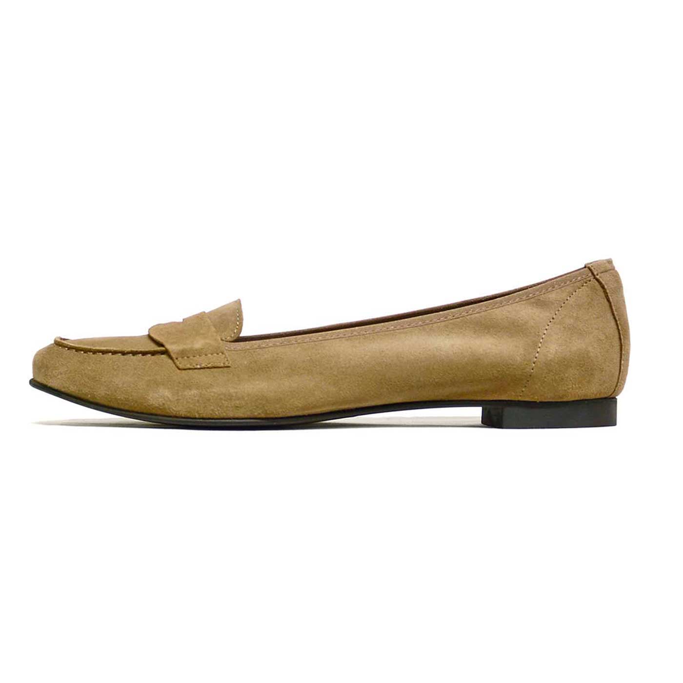 mocassins velours beige, chaussures femme grande taille