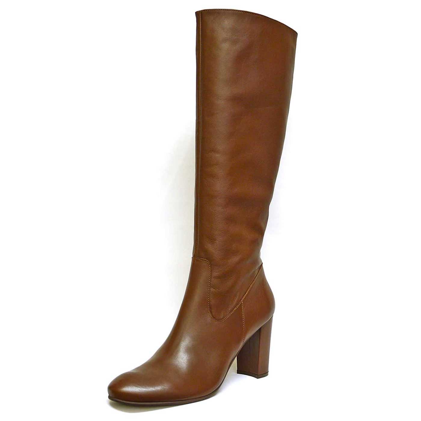 bottes cuir lisse marron chaussures femme grande taille