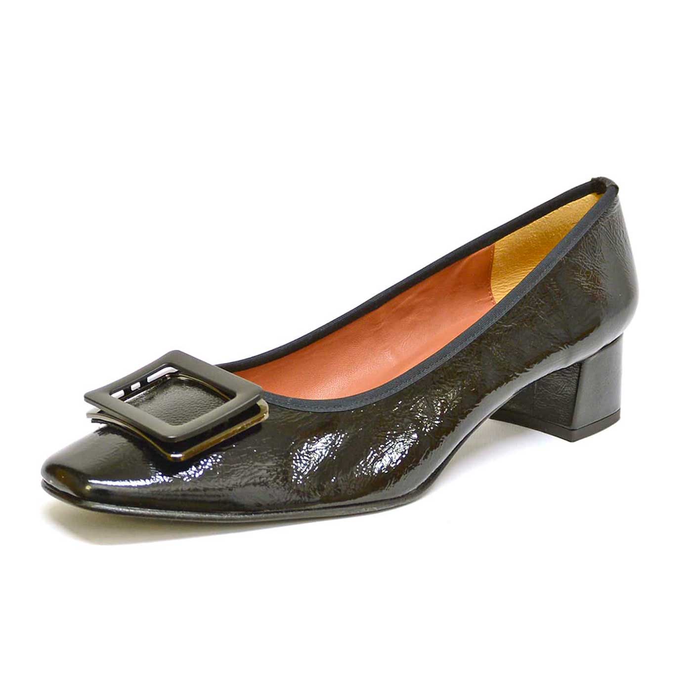 trotteurs vernis noir, chaussures femme grande taille