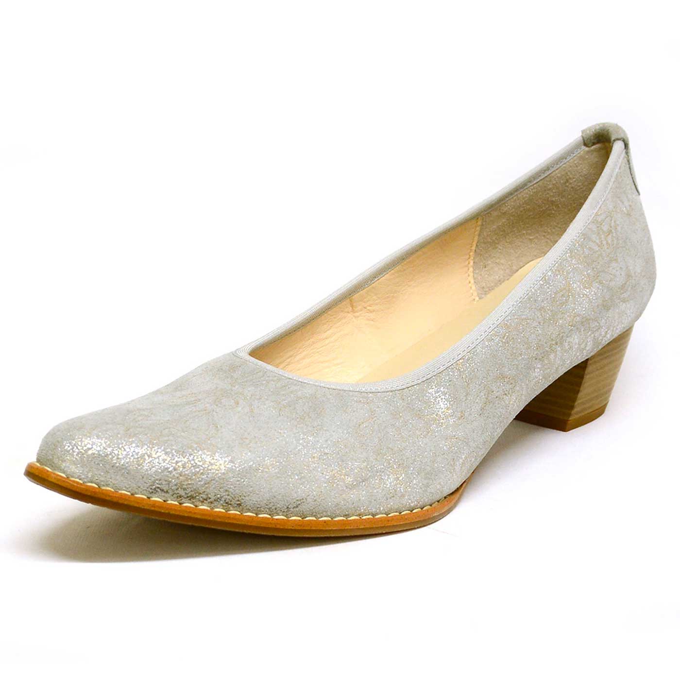 trotteurs irisé argent, chaussures femme grande taille