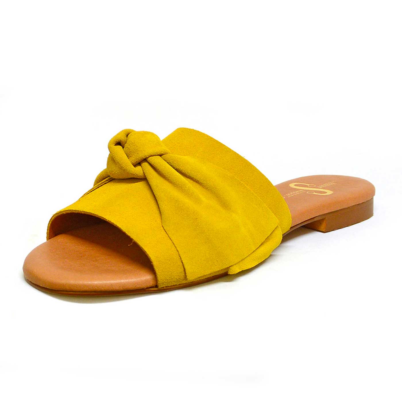 mules velours jaune, chaussures femme grande taille