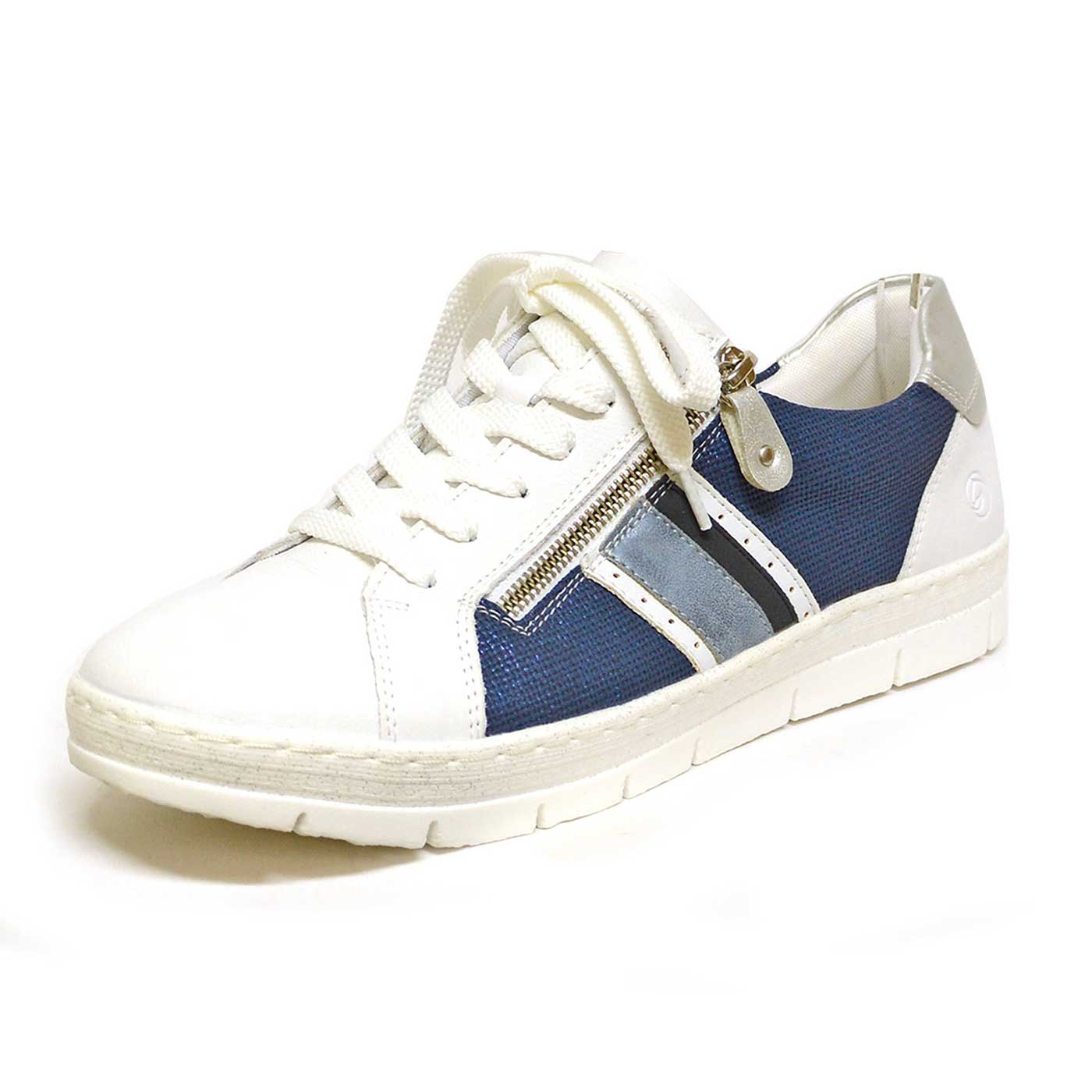 basket  blanc bleu, chaussures femme grande taille