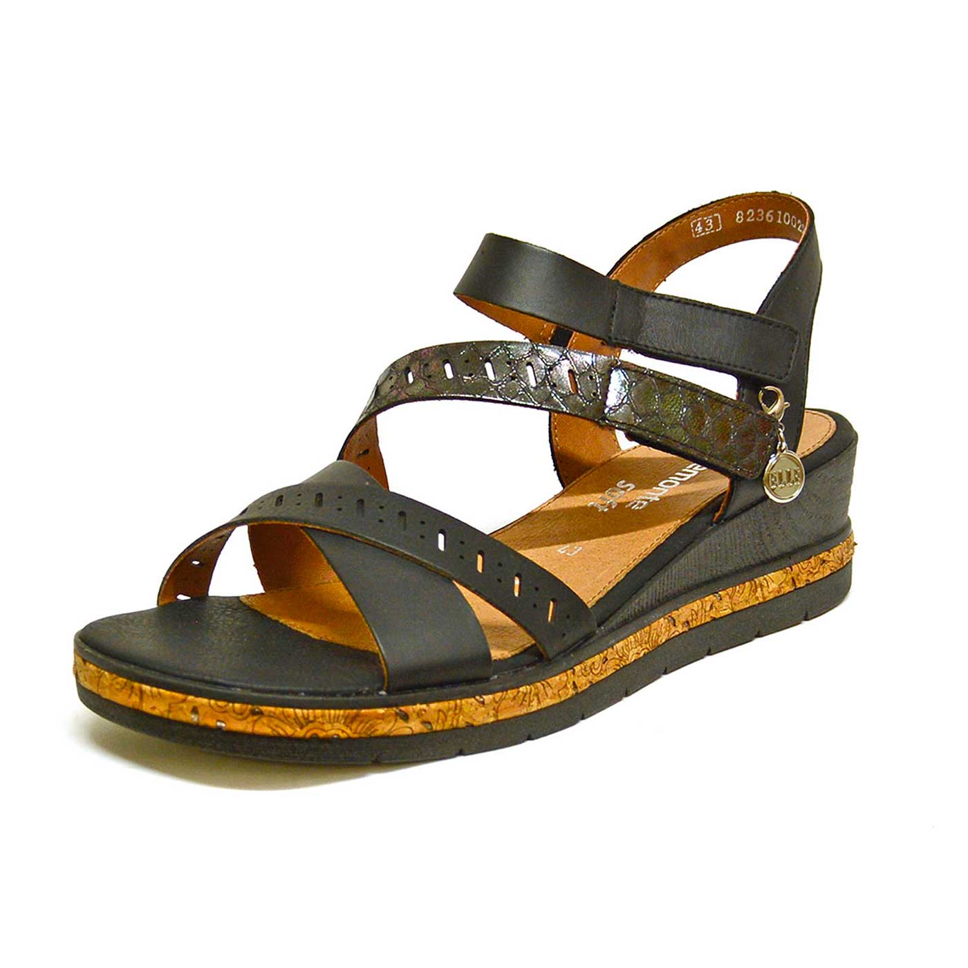 sandalettes cuir lisse noir, chaussures femme grande taille