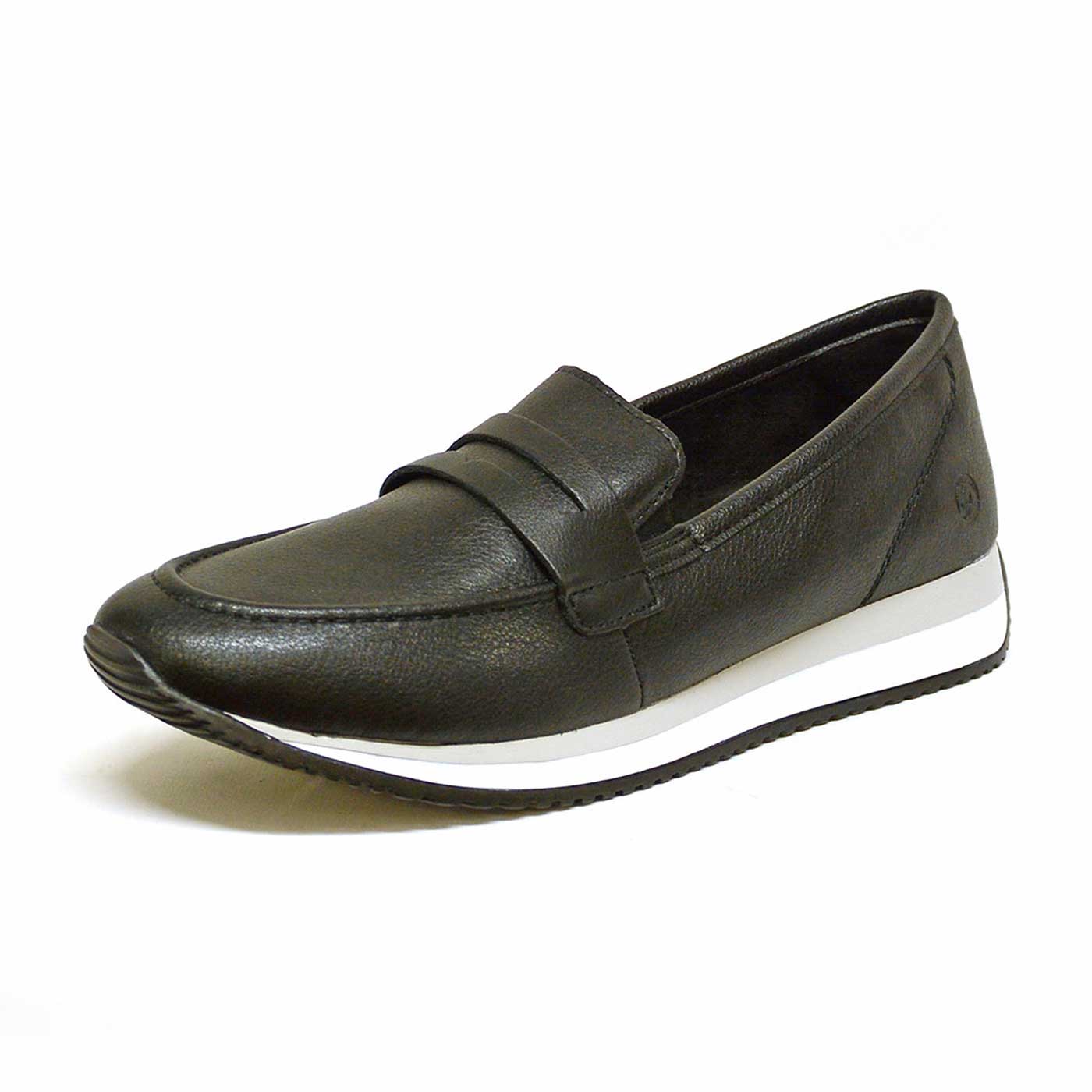 mocassins cuir grainé noir, chaussures femme grande taille