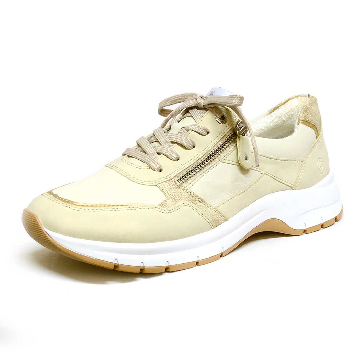 basket cuir lisse beige blanc, chaussures femme grande taille