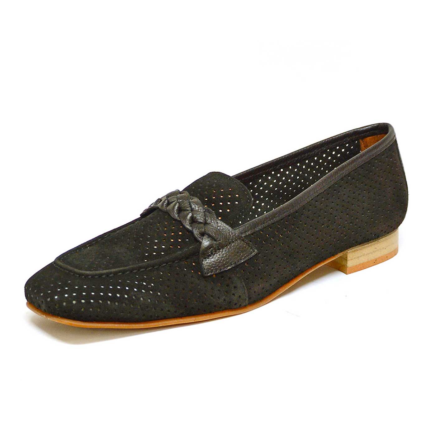 mocassins velours noir, chaussures femme grande taille