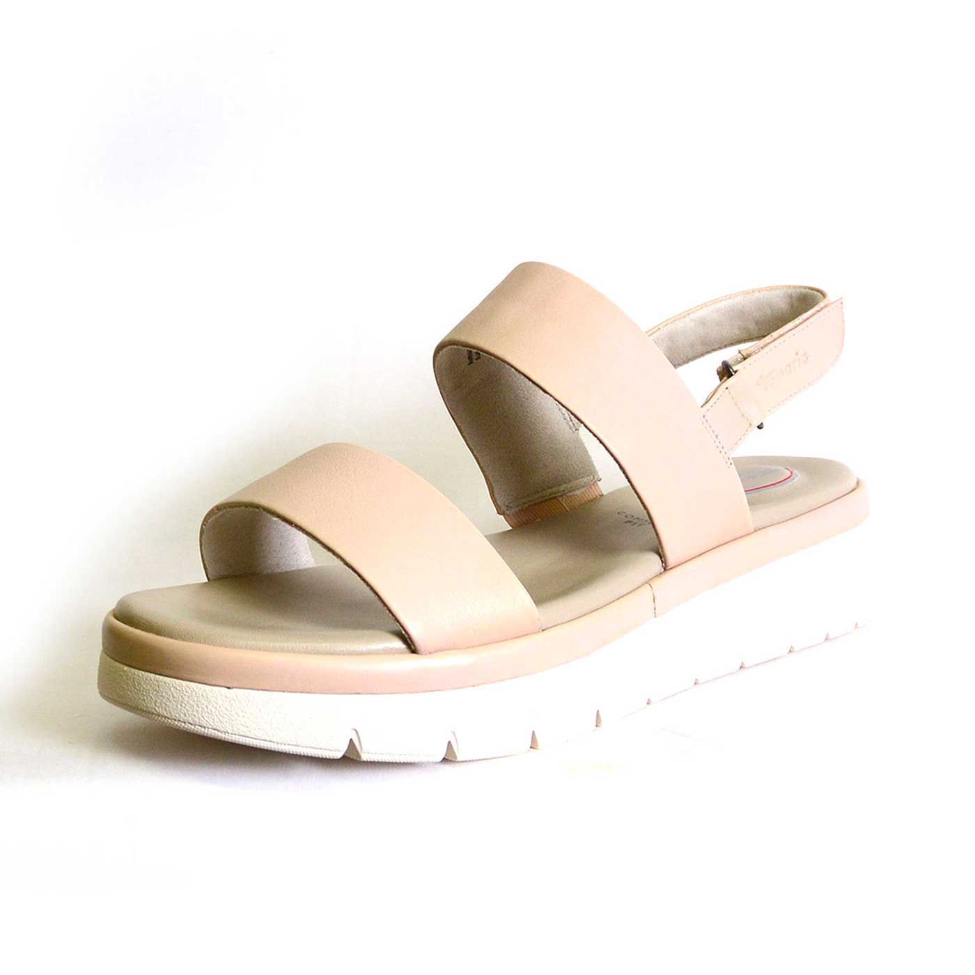 sandales cuir lisse nude rose, chaussures femme grande taille