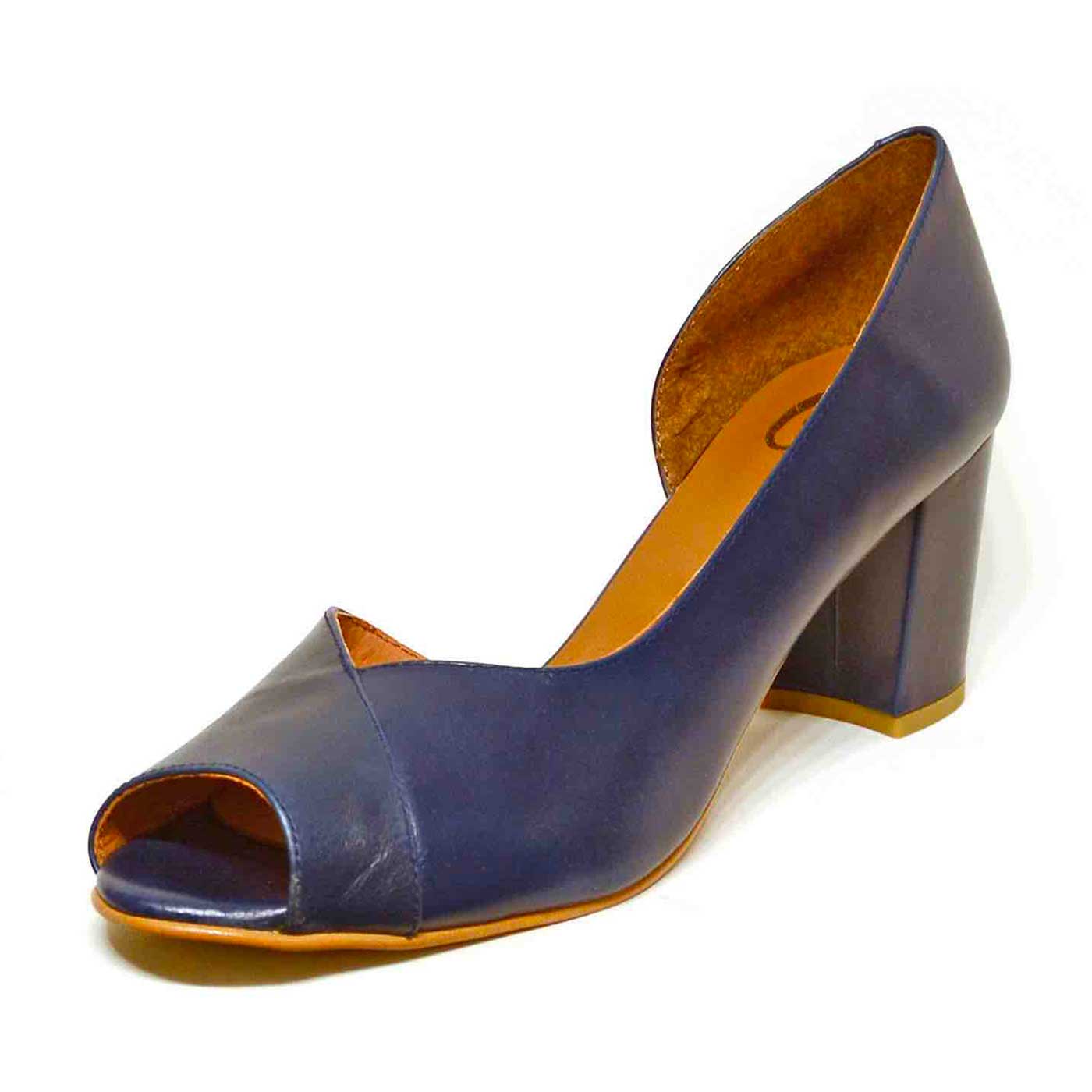 sandales cuir lisse bleu, chaussures femme grande taille