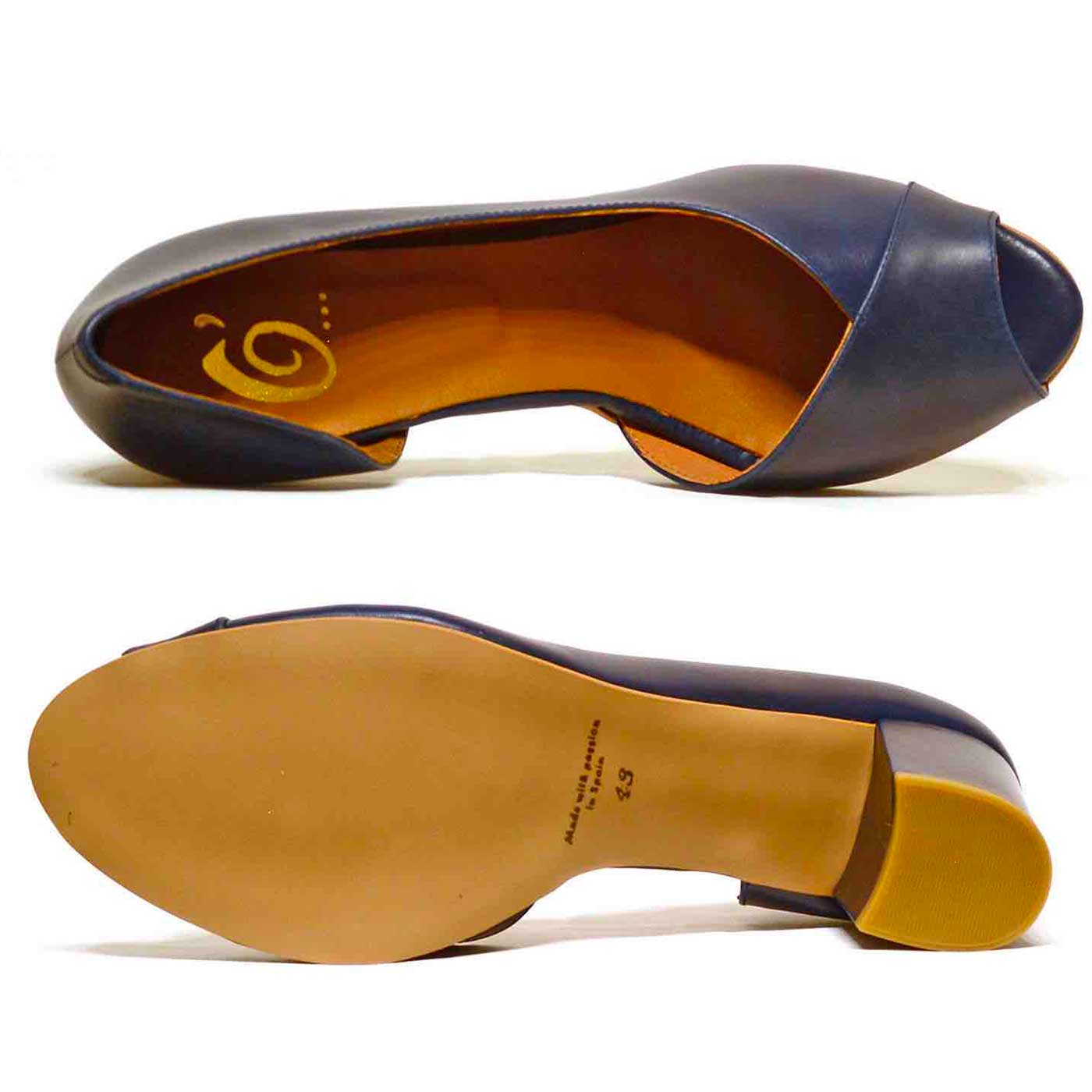 sandales cuir lisse bleu, chaussures femme grande taille