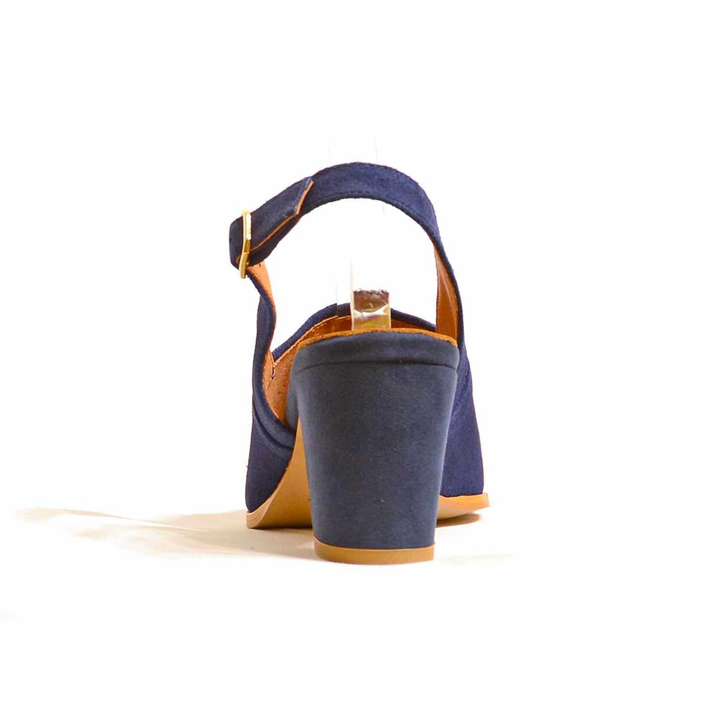 sandales velours bleu, chaussures femme grande taille
