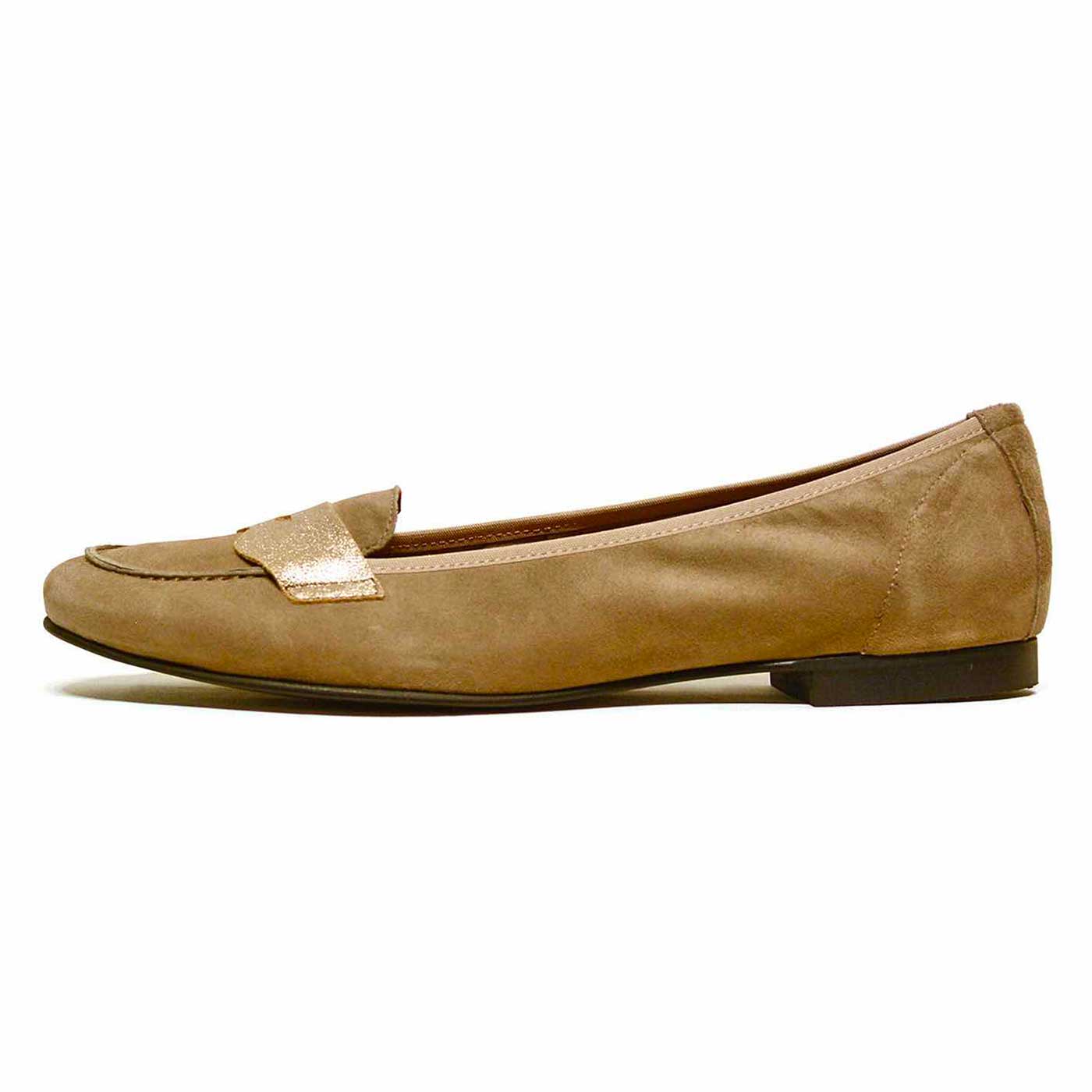 mocassins velours beige, chaussures femme grande taille