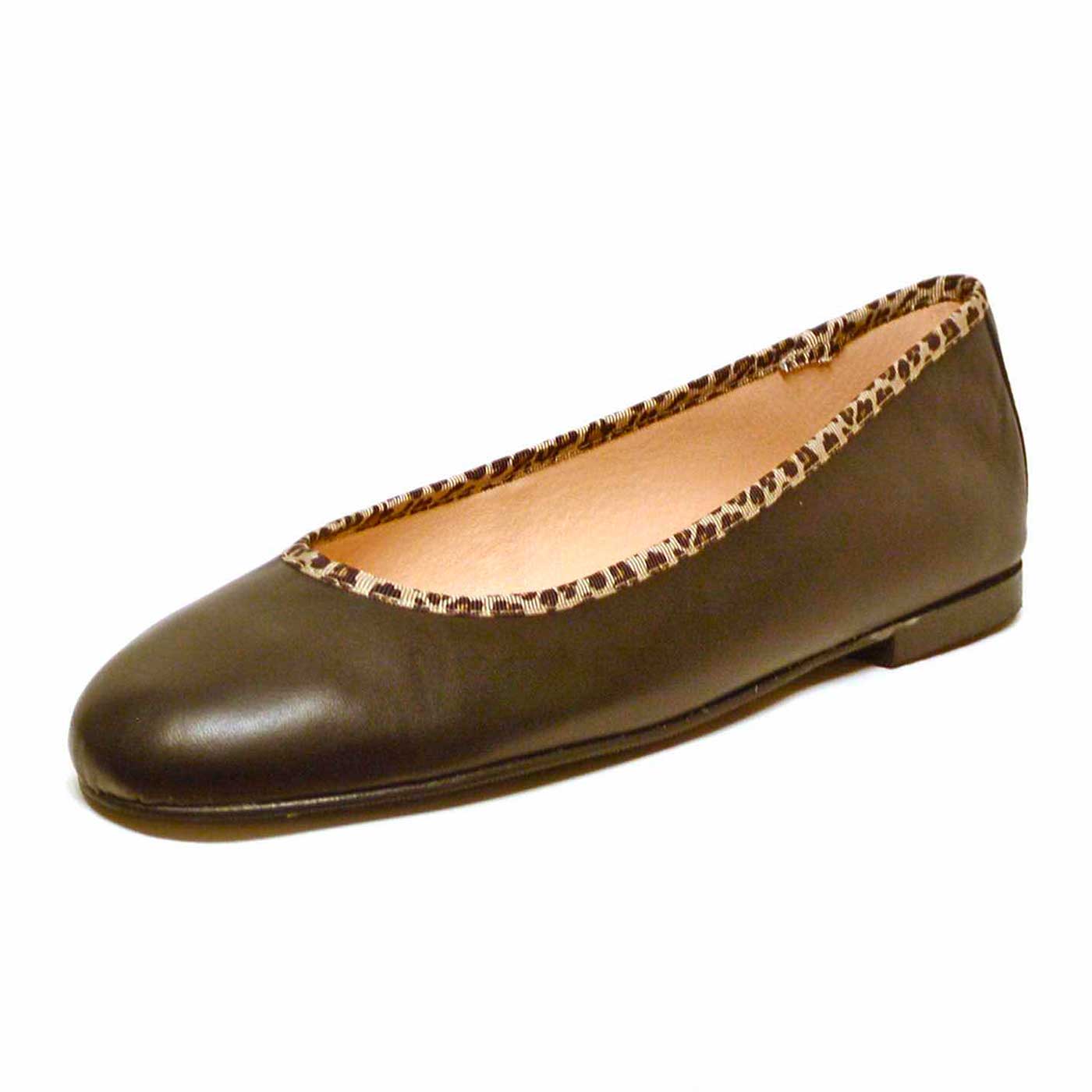 ballerines cuir lisse noir, chaussures femme grande taille