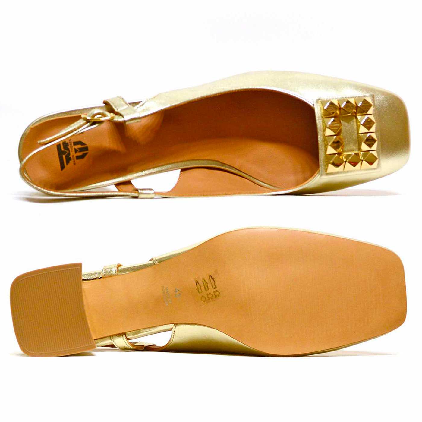 Damenschuhe Sandalen in Übergrößen Golden Glattleder