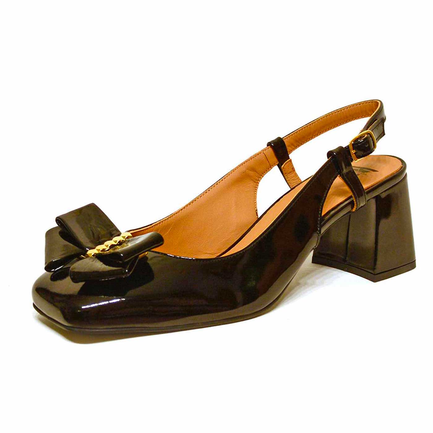 sandales vernis noir, chaussures femme grande taille