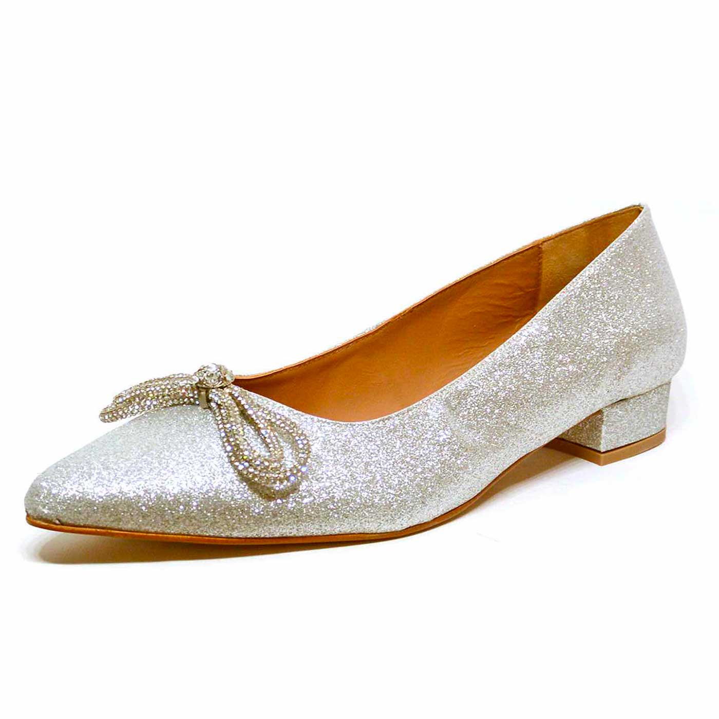 ballerines à paillettes argent, chaussures femme grande taille