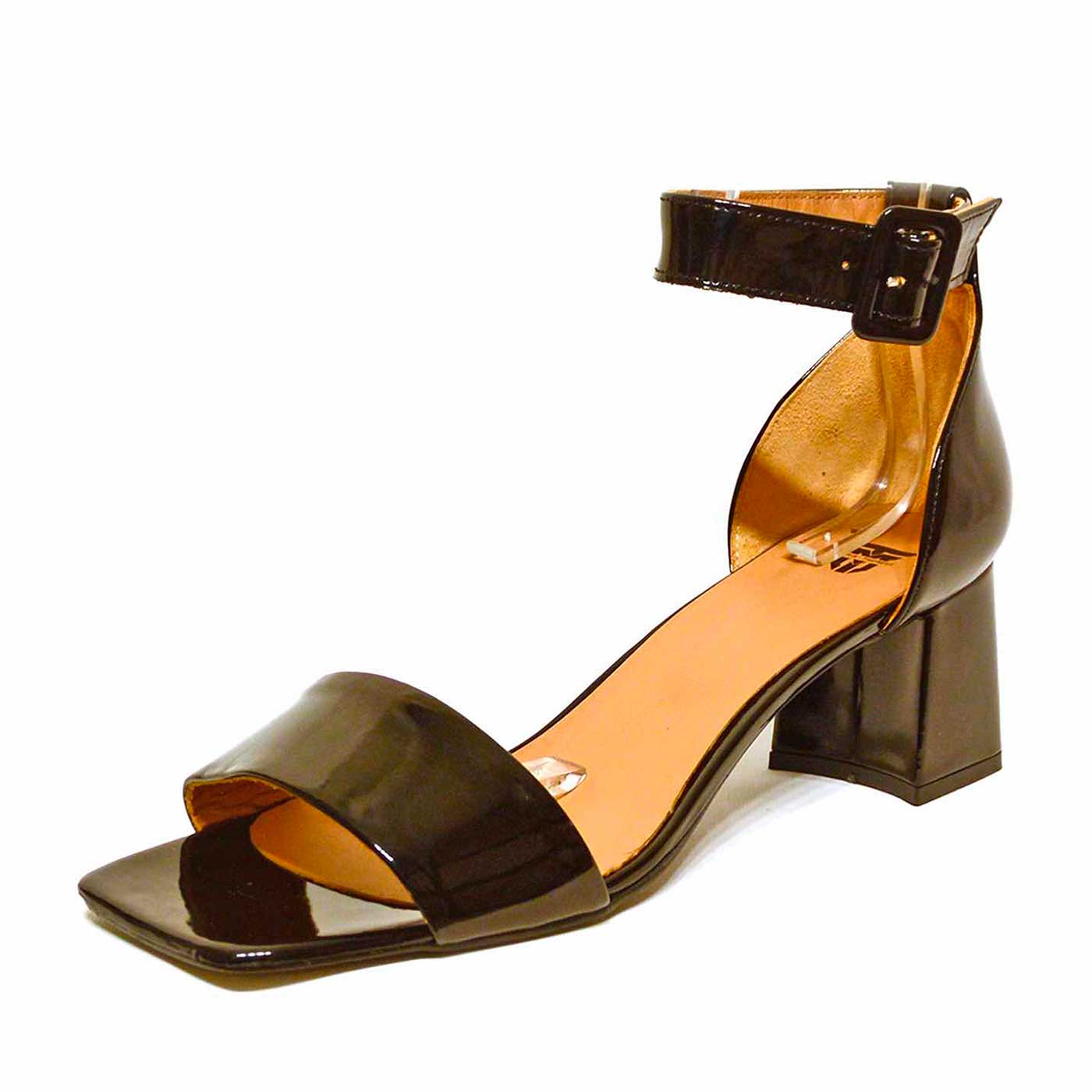 sandales vernis noir, chaussures femme grande taille