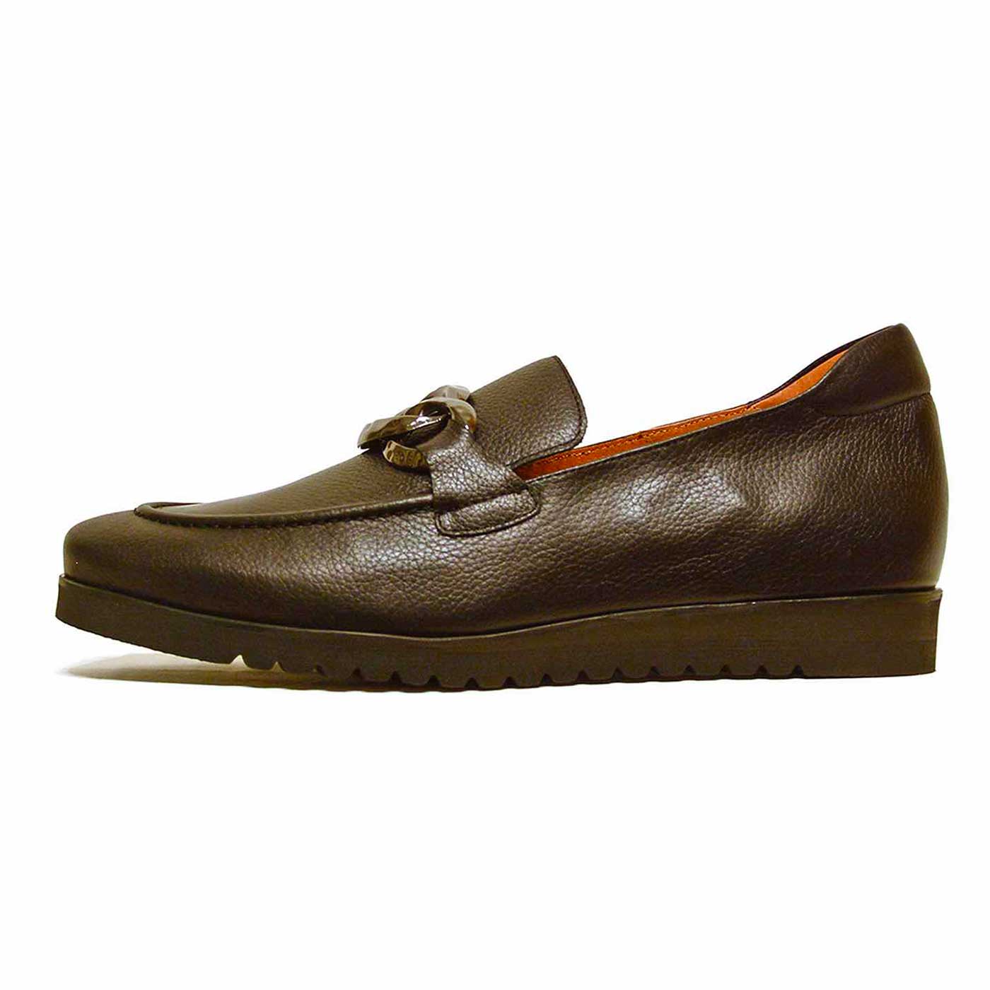 mocassins cuir grainé noir, chaussures femme grande taille