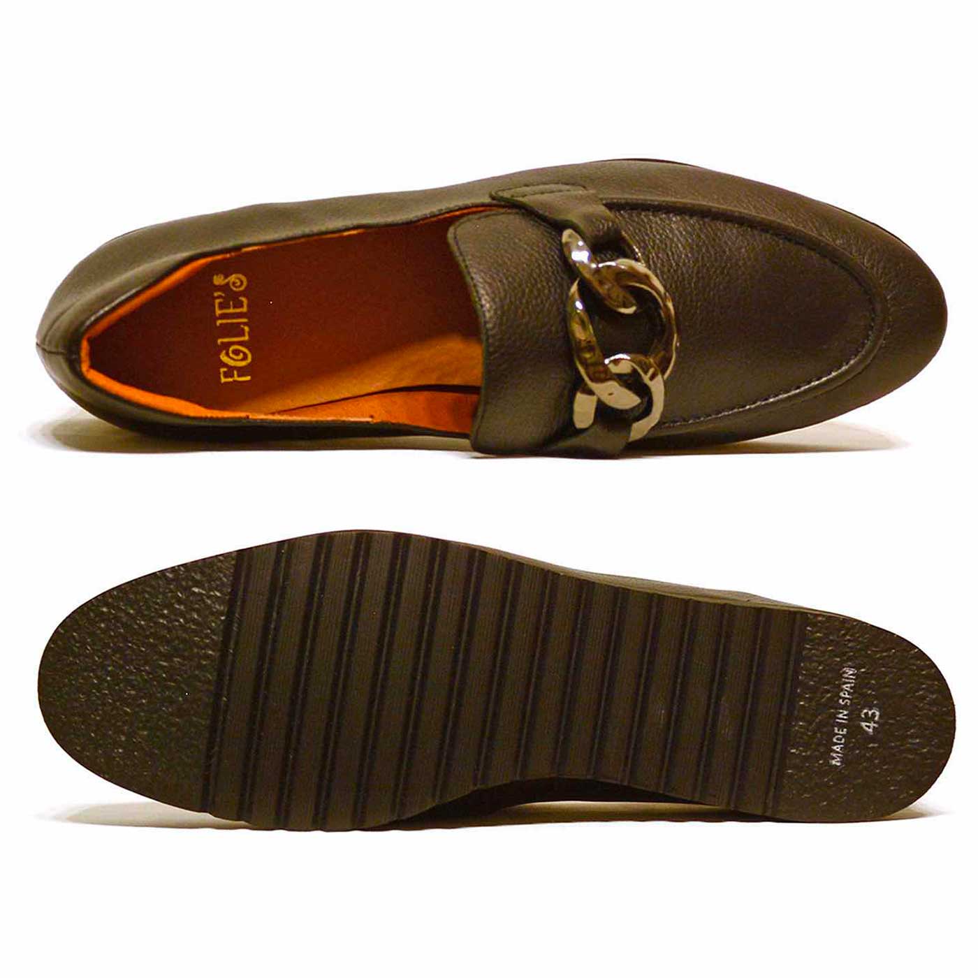 mocassins cuir grainé noir, chaussures femme grande taille