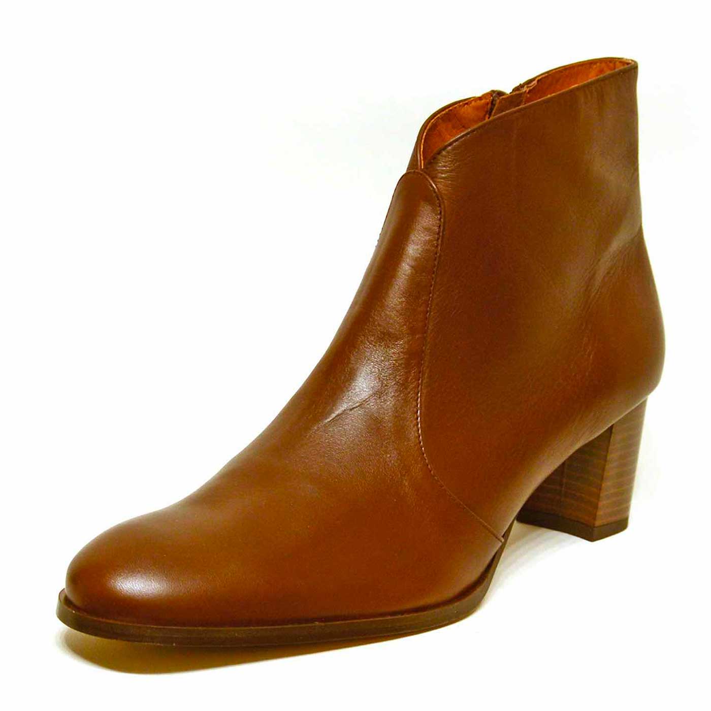 bottines cuir lisse marron, chaussures femme grande taille