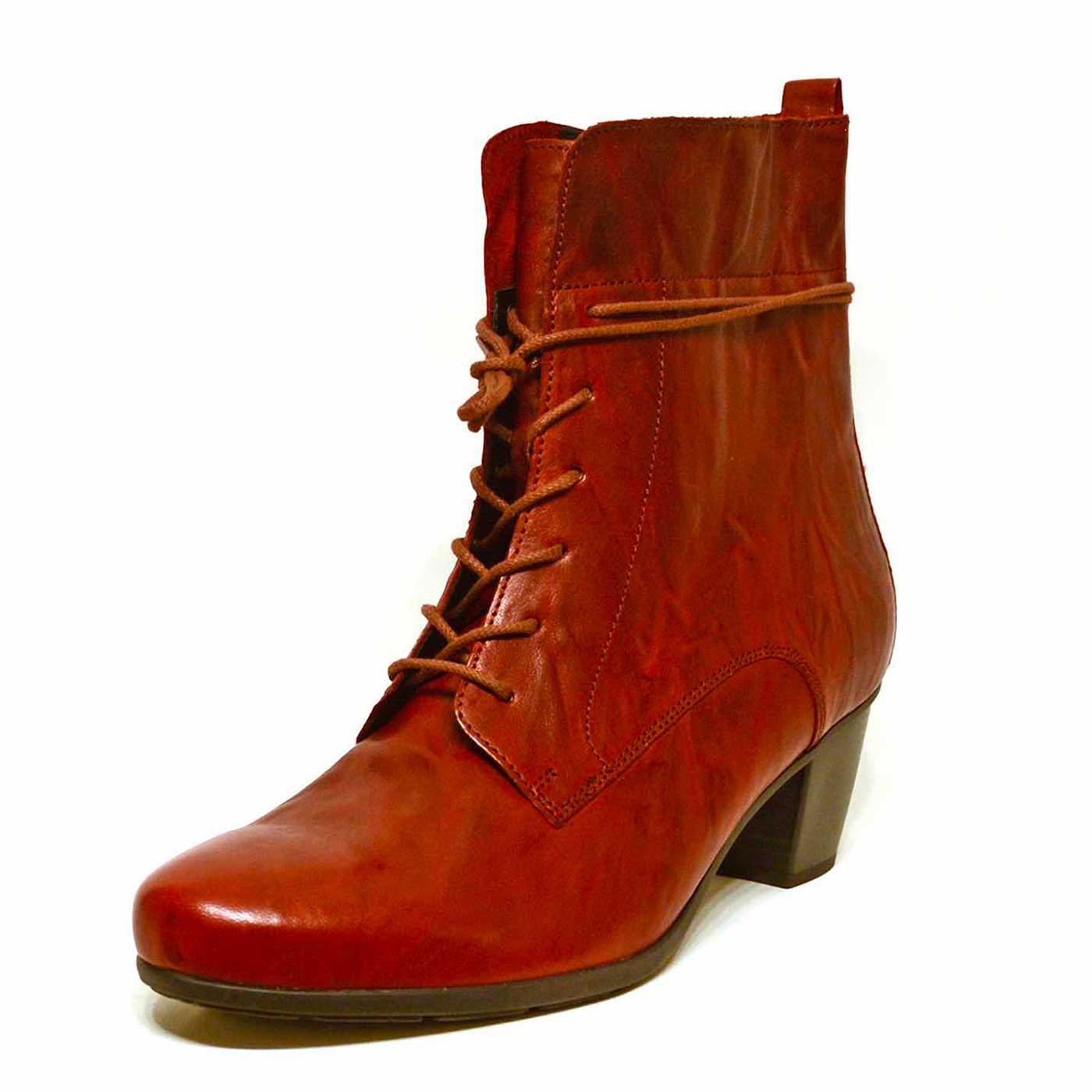 bottines cuir lisse rouge, chaussures femme grande taille