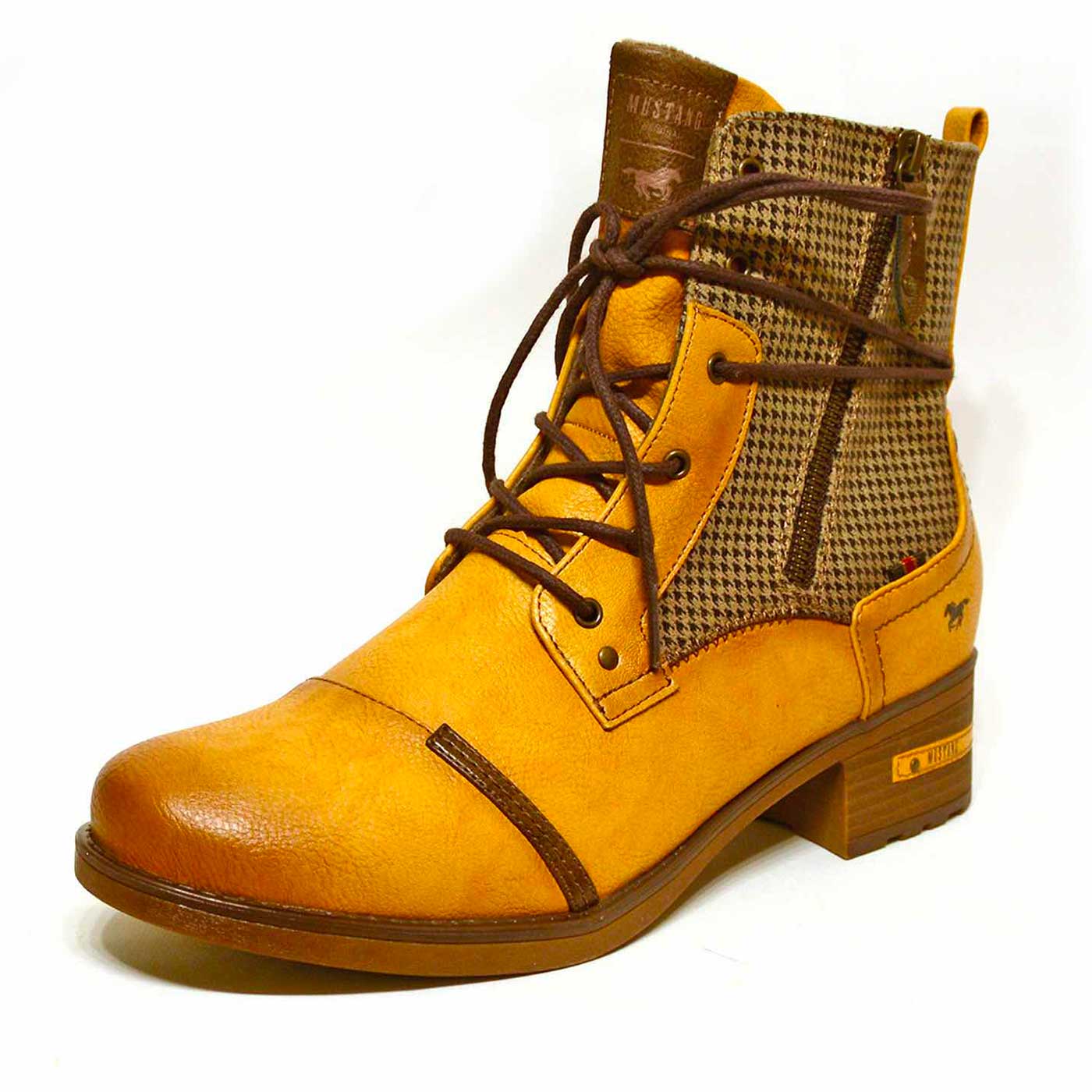 bottines simili cuir jaune, chaussures femme grande taille