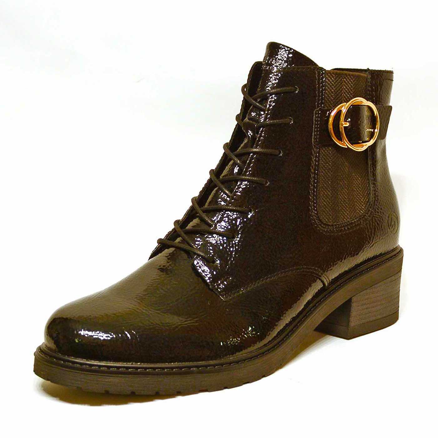 bottines vernis noir, chaussures femme grande taille