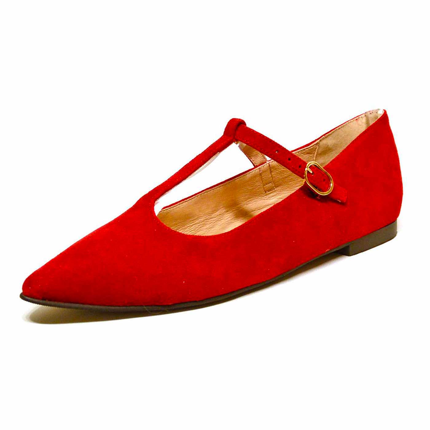 ballerines velours rouge, chaussures femme grande taille