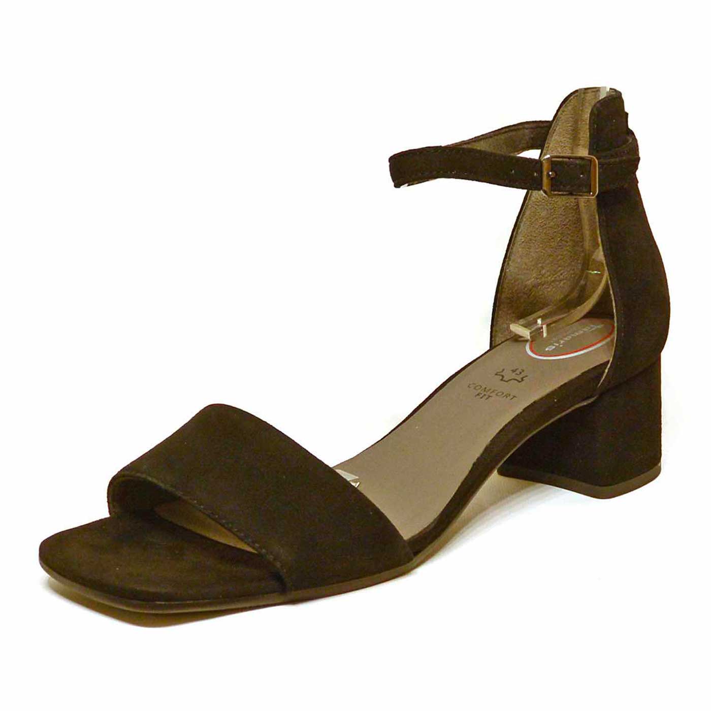 sandales velours noir, chaussures femme grande taille