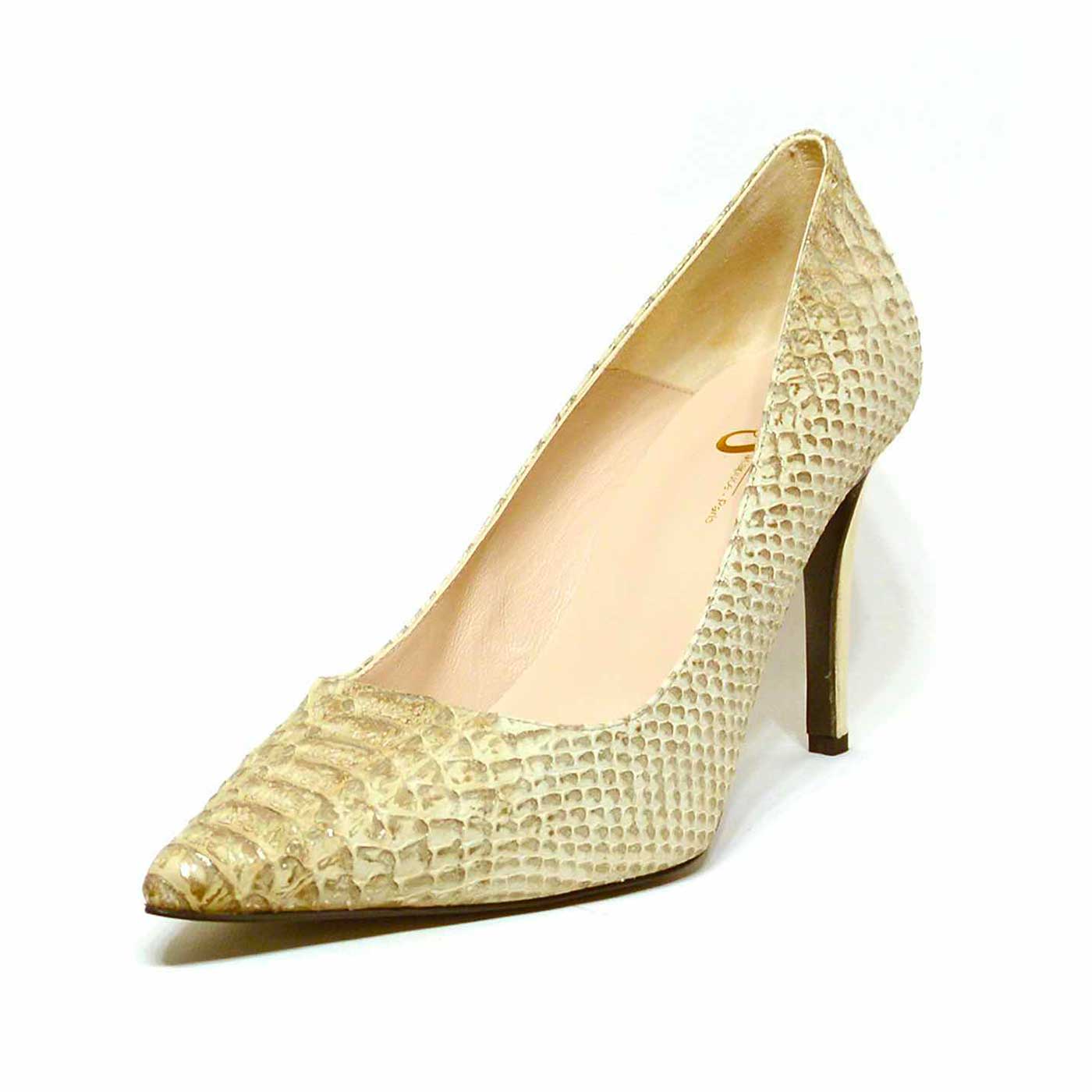 escarpins métallisées beige or, chaussures femme grande taille
