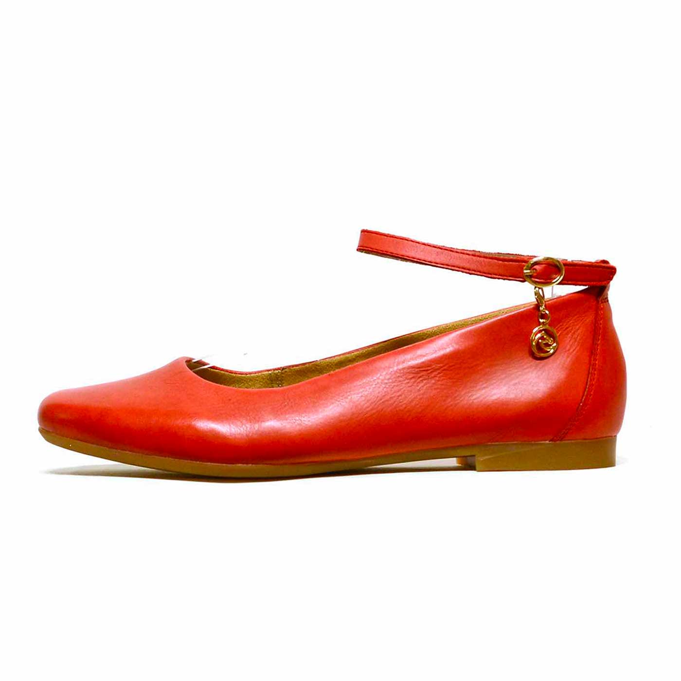 ballerines cuir lisse rouge, chaussures femme grande taille