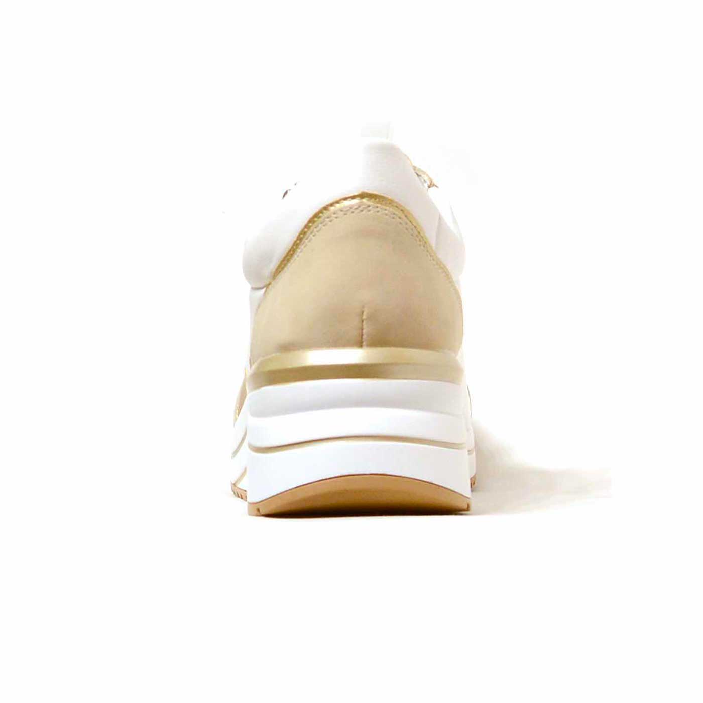 basket cuir lisse beige blanc, chaussures femme grande taille