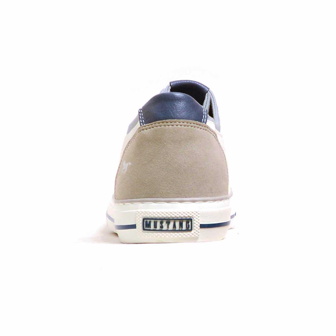 basket cuir grainé blanc bleu, chaussures femme grande taille