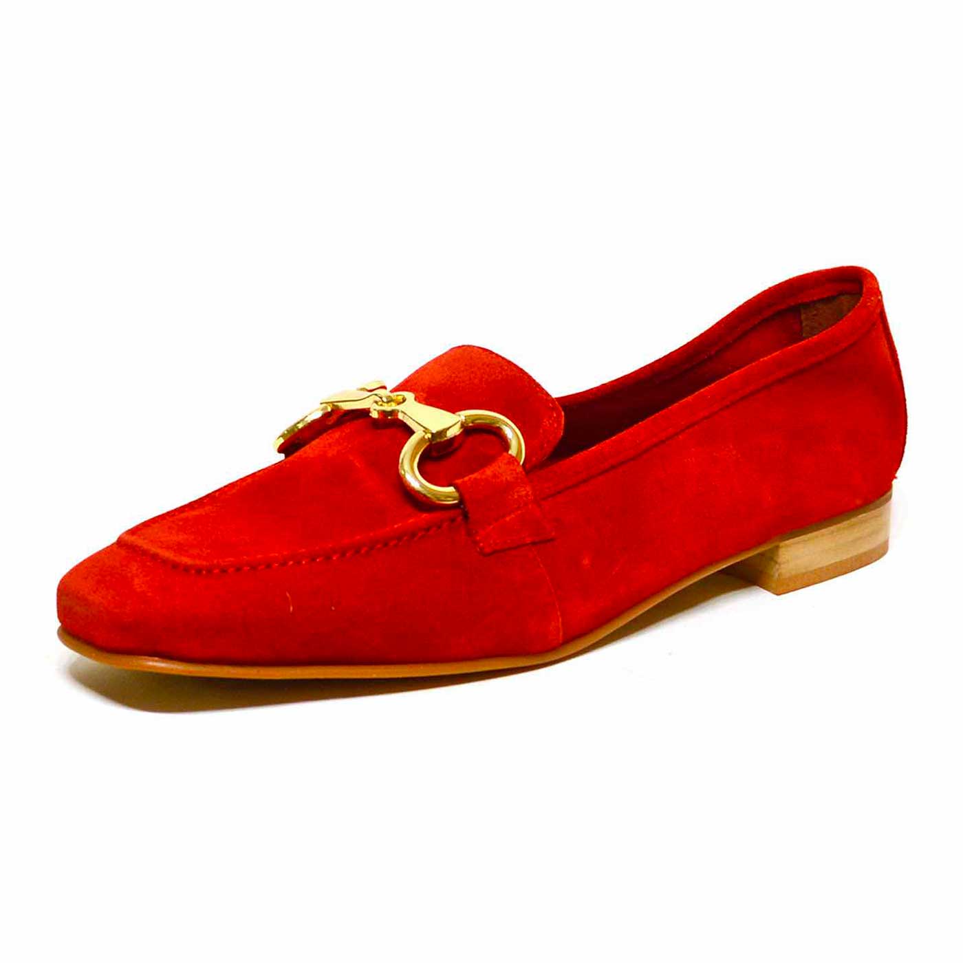 mocassins velours rouge, chaussures femme grande taille