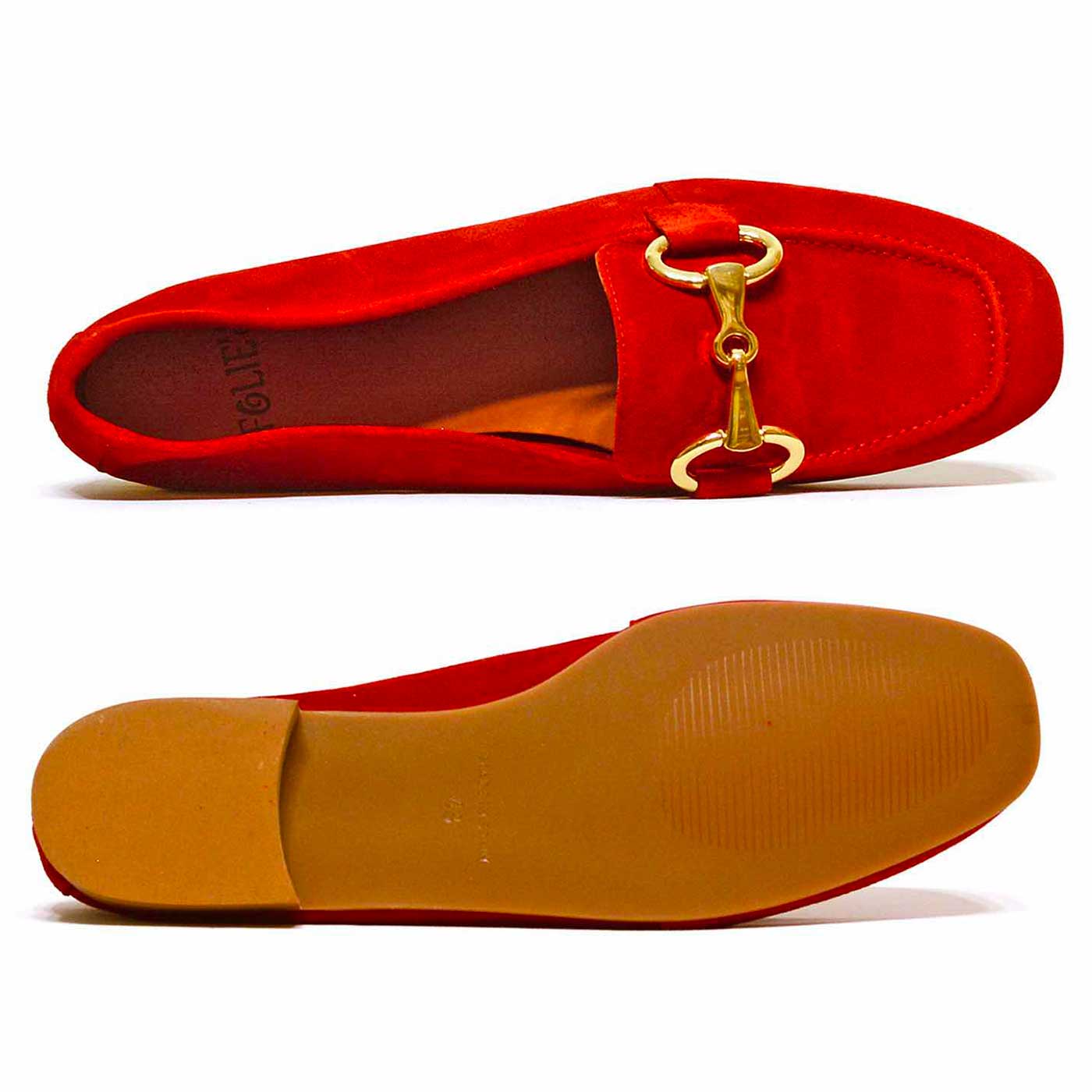 mocassins velours rouge, chaussures femme grande taille