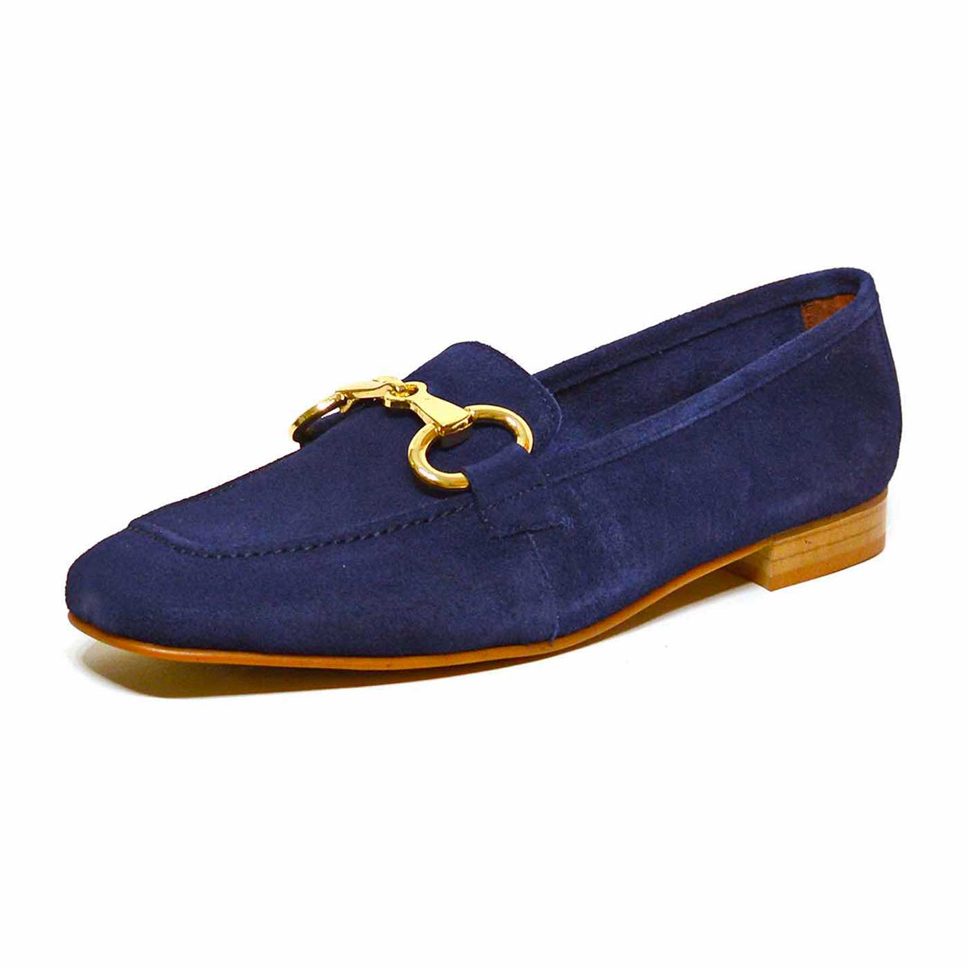 mocassins velours bleu, chaussures femme grande taille