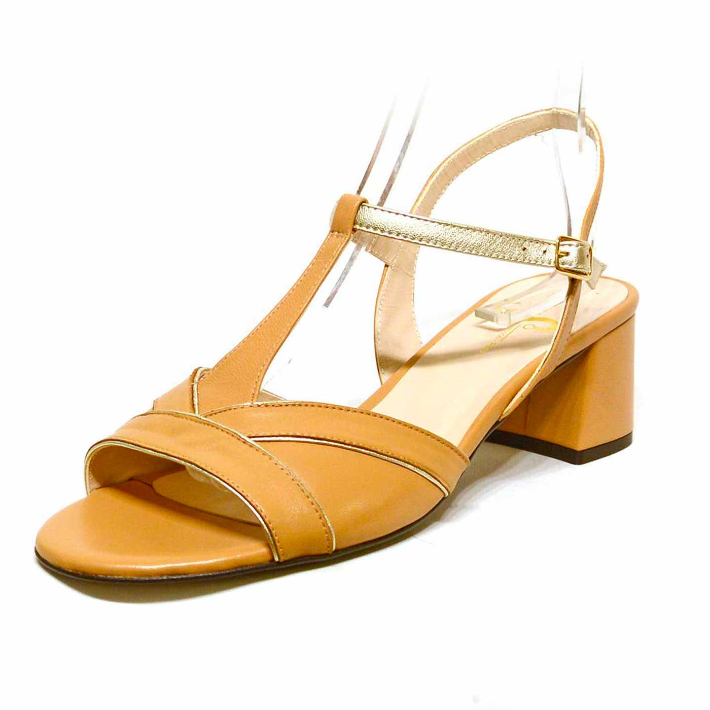 sandales cuir grainé beige camel, chaussures femme grande taille