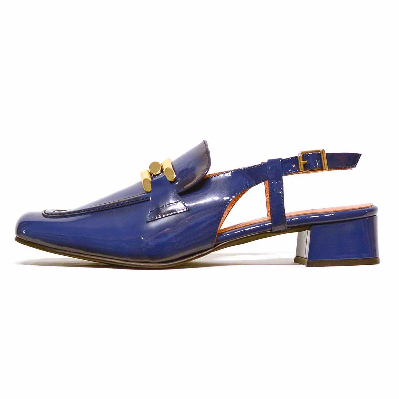 sandales vernis bleu, chaussures femme grande taille