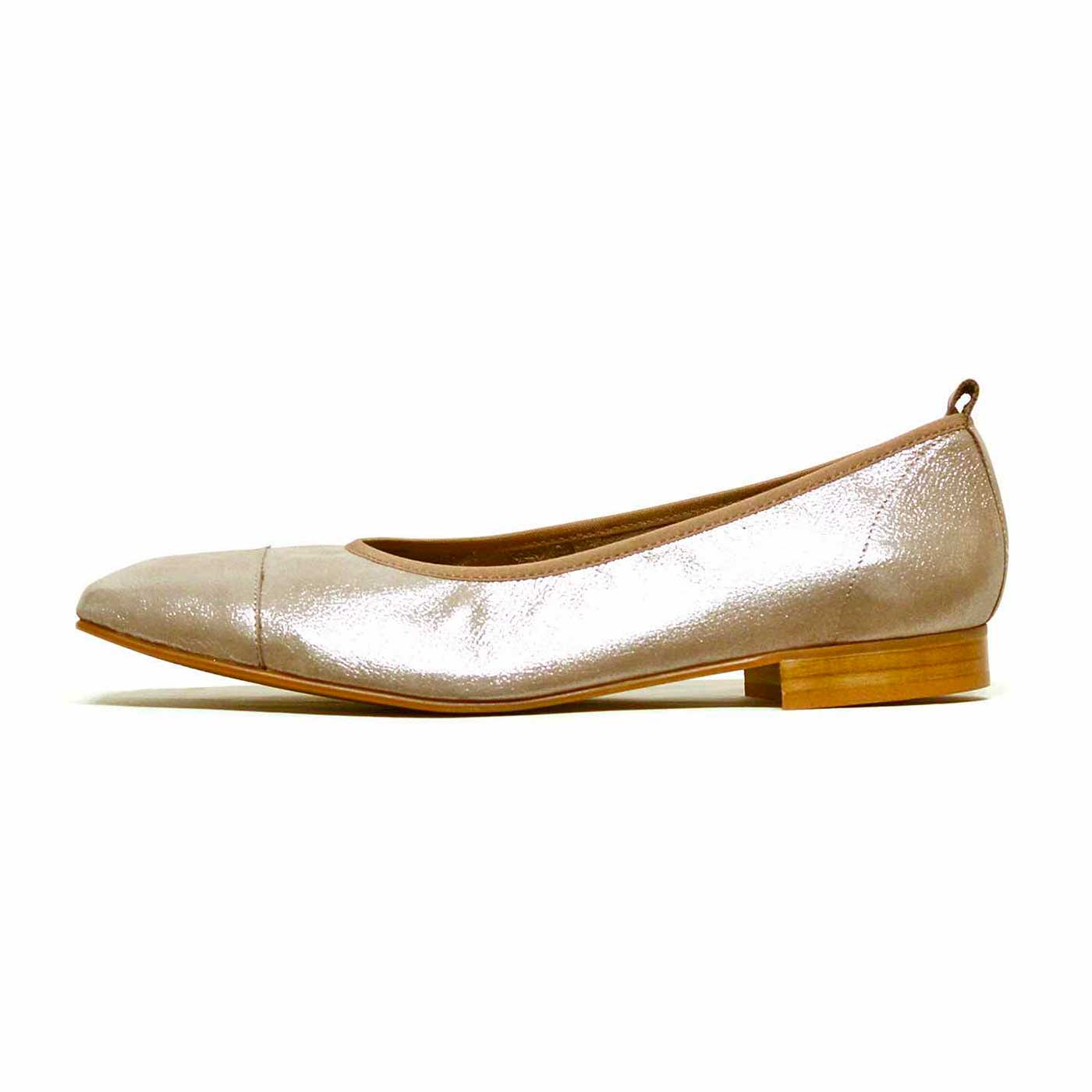 ballerines velours argent platine, chaussures femme grande taille