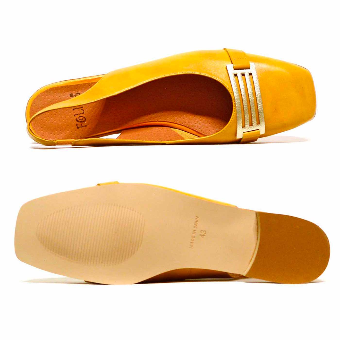 sandales cuir lisse jaune, chaussures femme grande taille