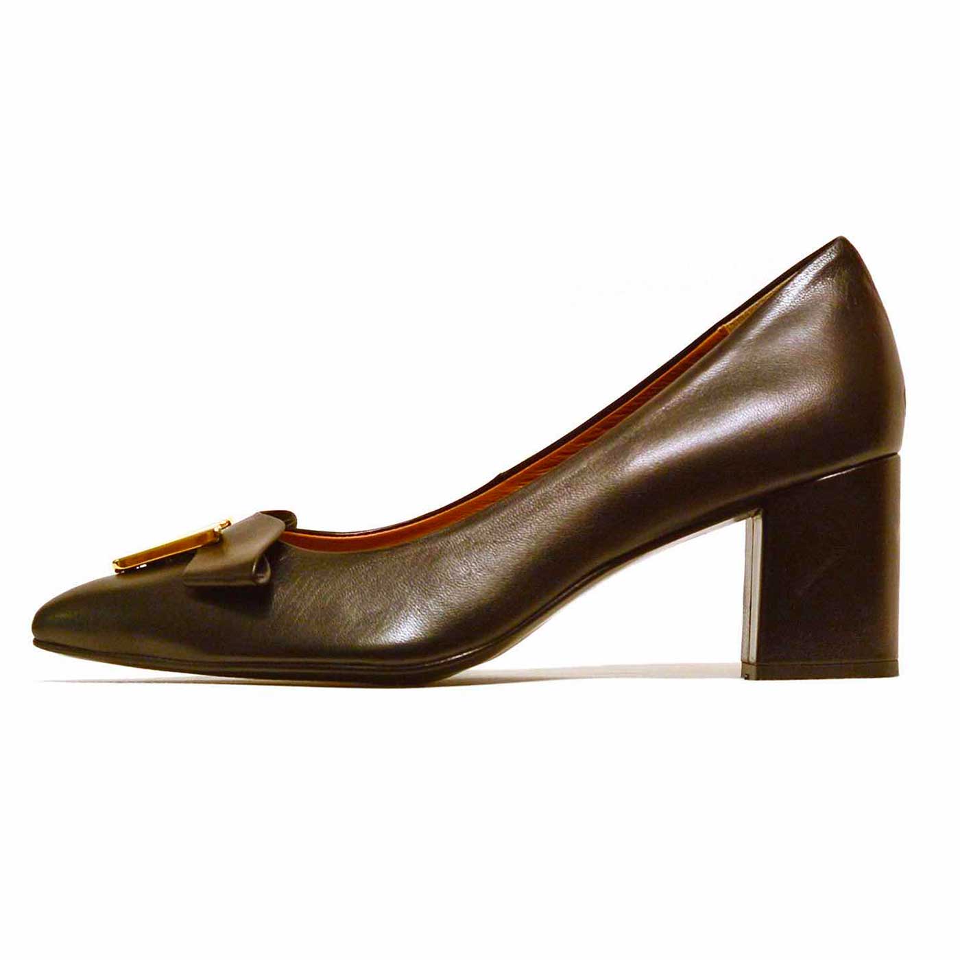 escarpins cuir grainé noir, chaussures femme grande taille