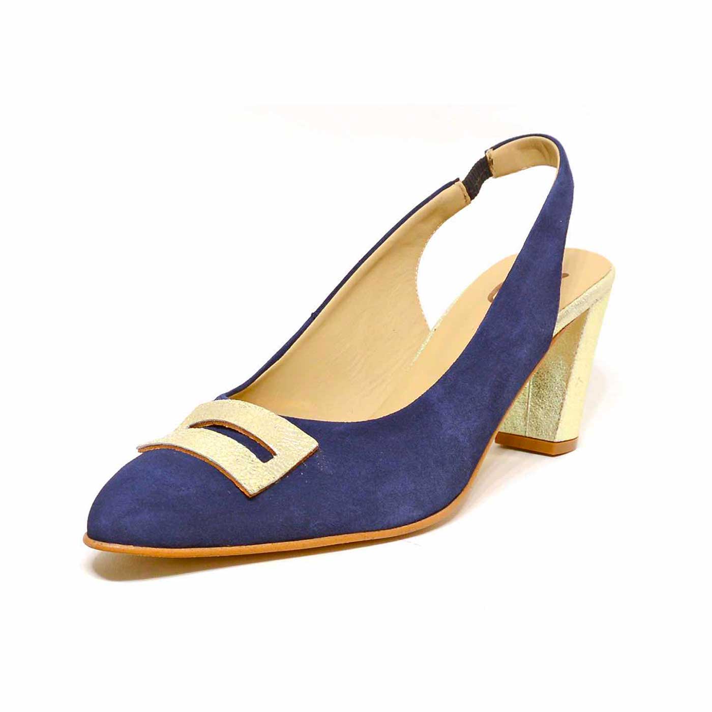 sandales velours bleu, chaussures femme grande taille