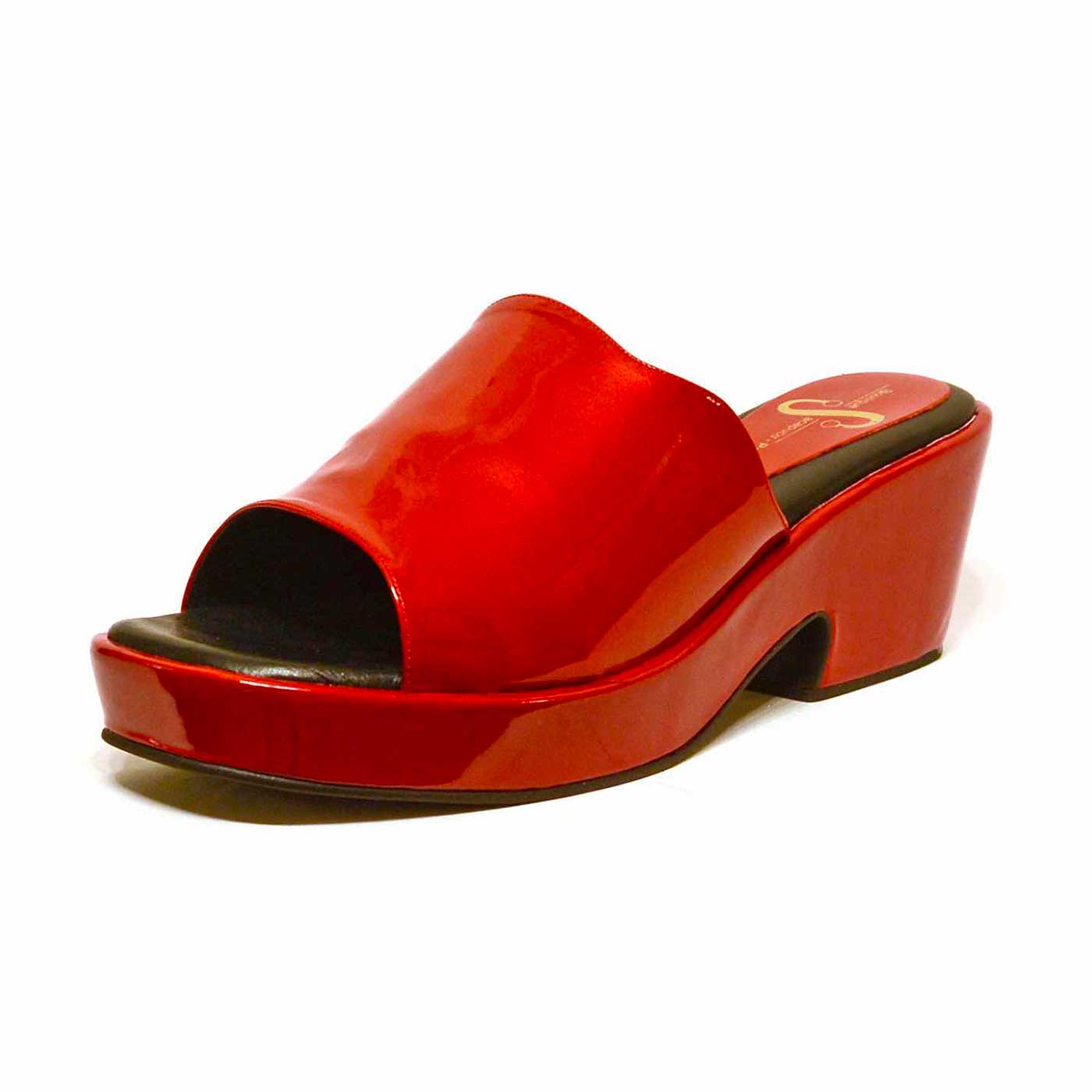 mules vernis rouge, chaussures femme grande taille