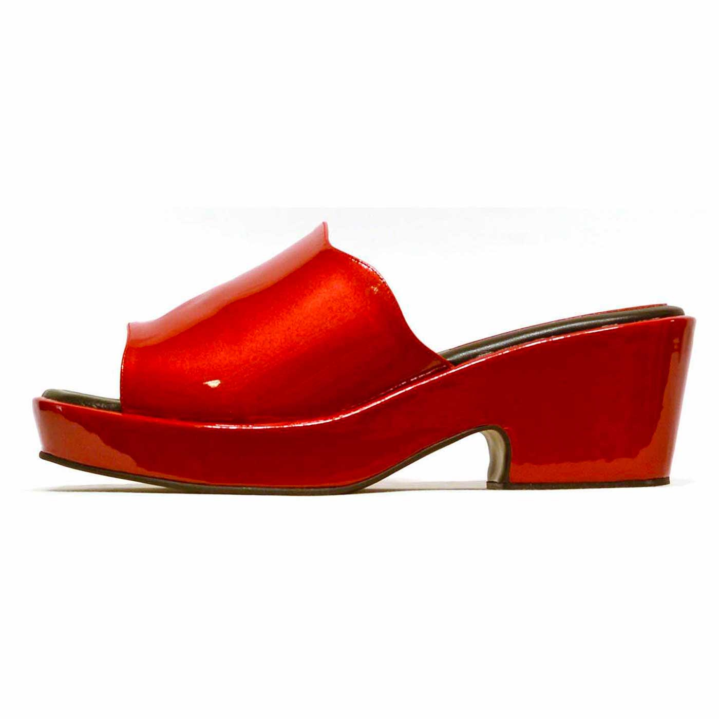 mules vernis rouge, chaussures femme grande taille